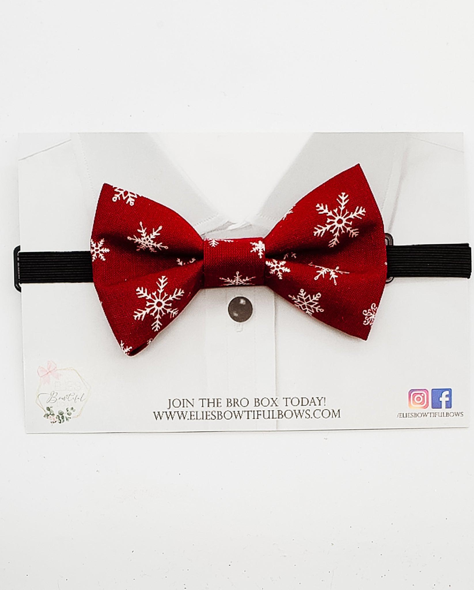 Snowflakes - fabric bowtie - 3.5"-Bowtie-Elie’s Bows