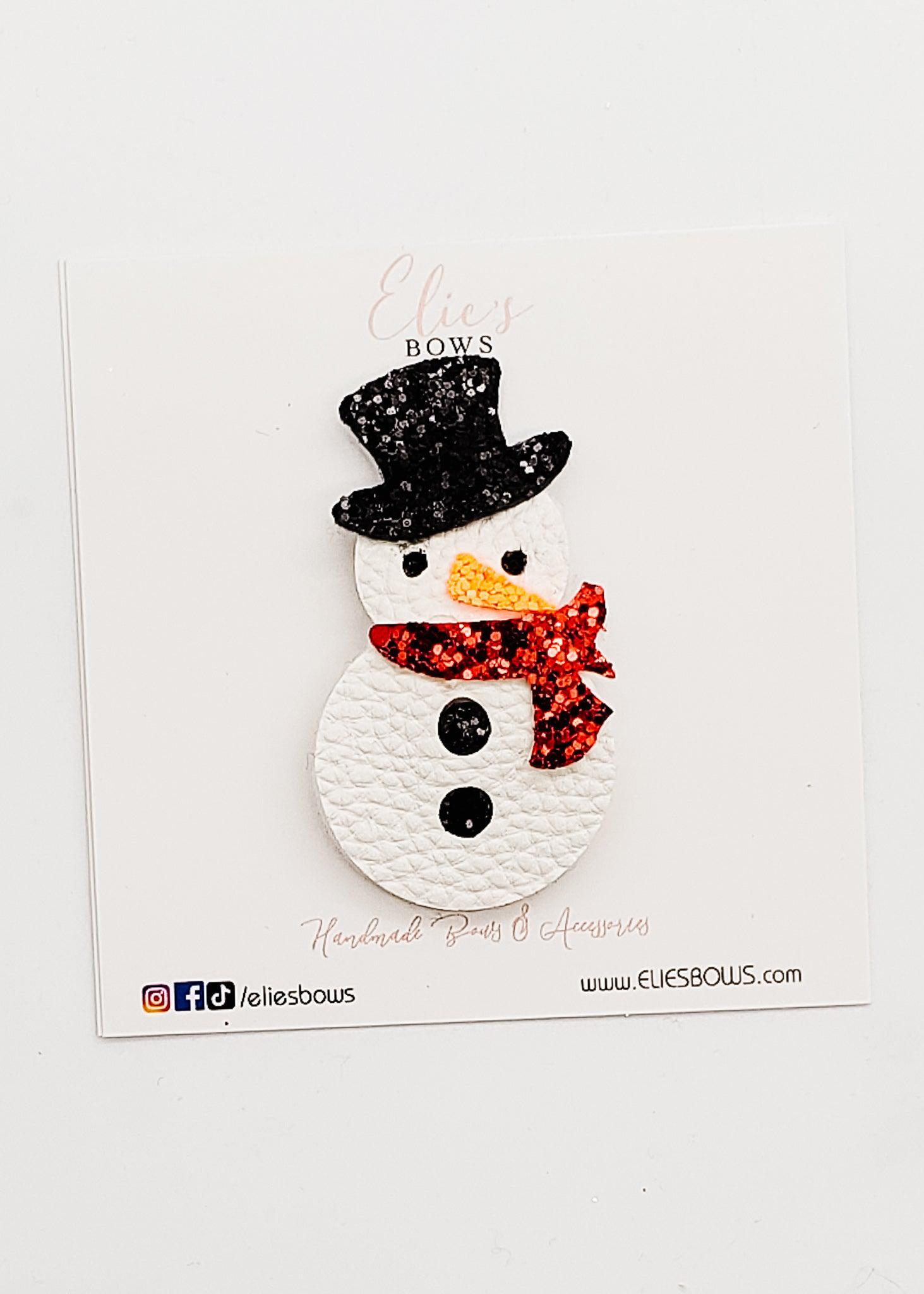 Snowman- Snap Clip - 2.5"-Snap Clips-Elie’s Bows