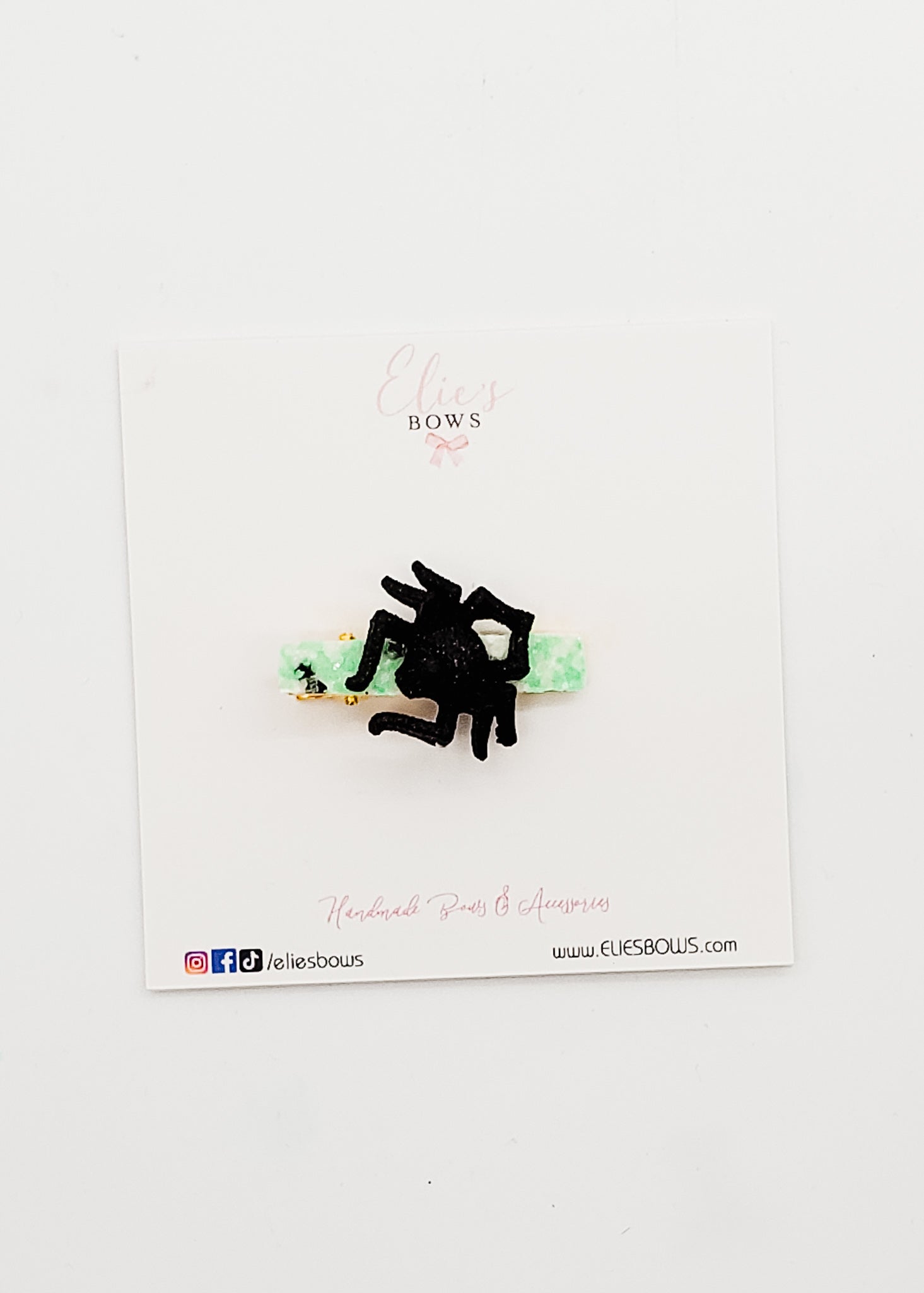 Spider - Glow in the dark Bar Clip - 2"-Snap Clips-Elie’s Bows