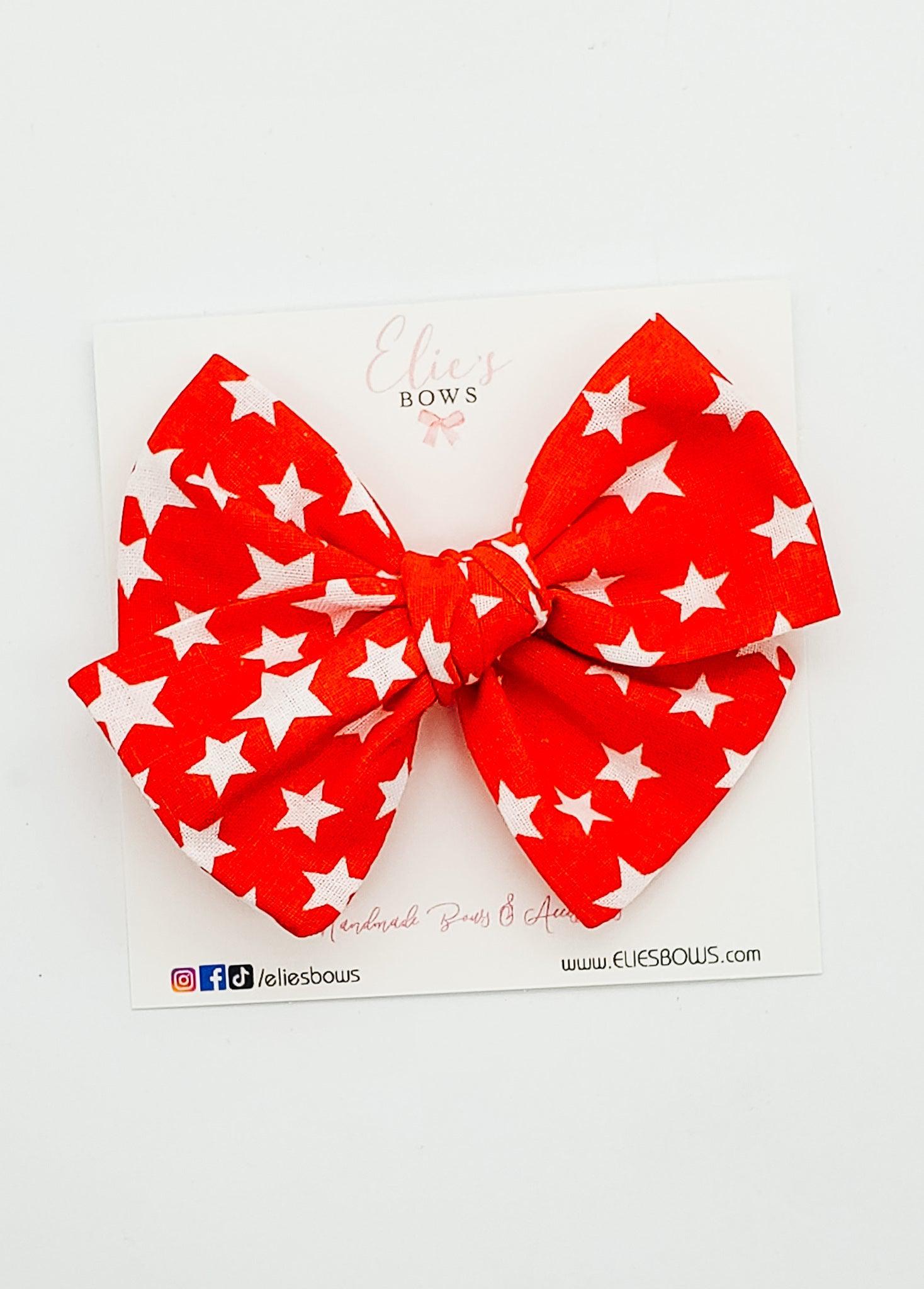 Stars - Elie - Fabric Bow - 3.5"-Bows-Elie’s Bows