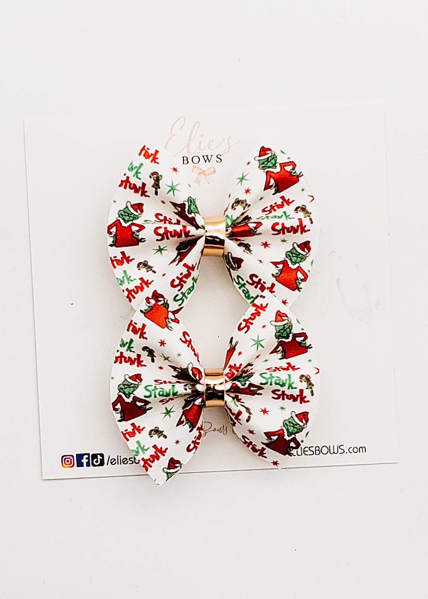 Stink Stank Stunk - Pigtails - 2.5"-Pigtails-Elie’s Bows