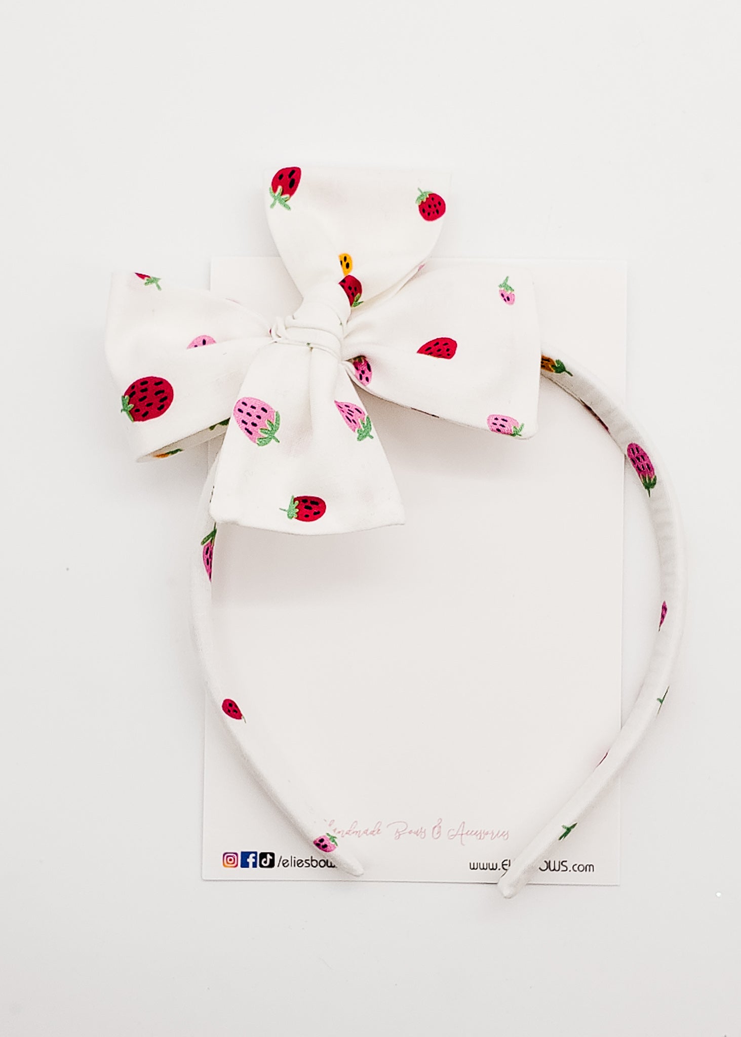 Strawberries - Lilly Headband-Hard Headbands-Elie’s Bows
