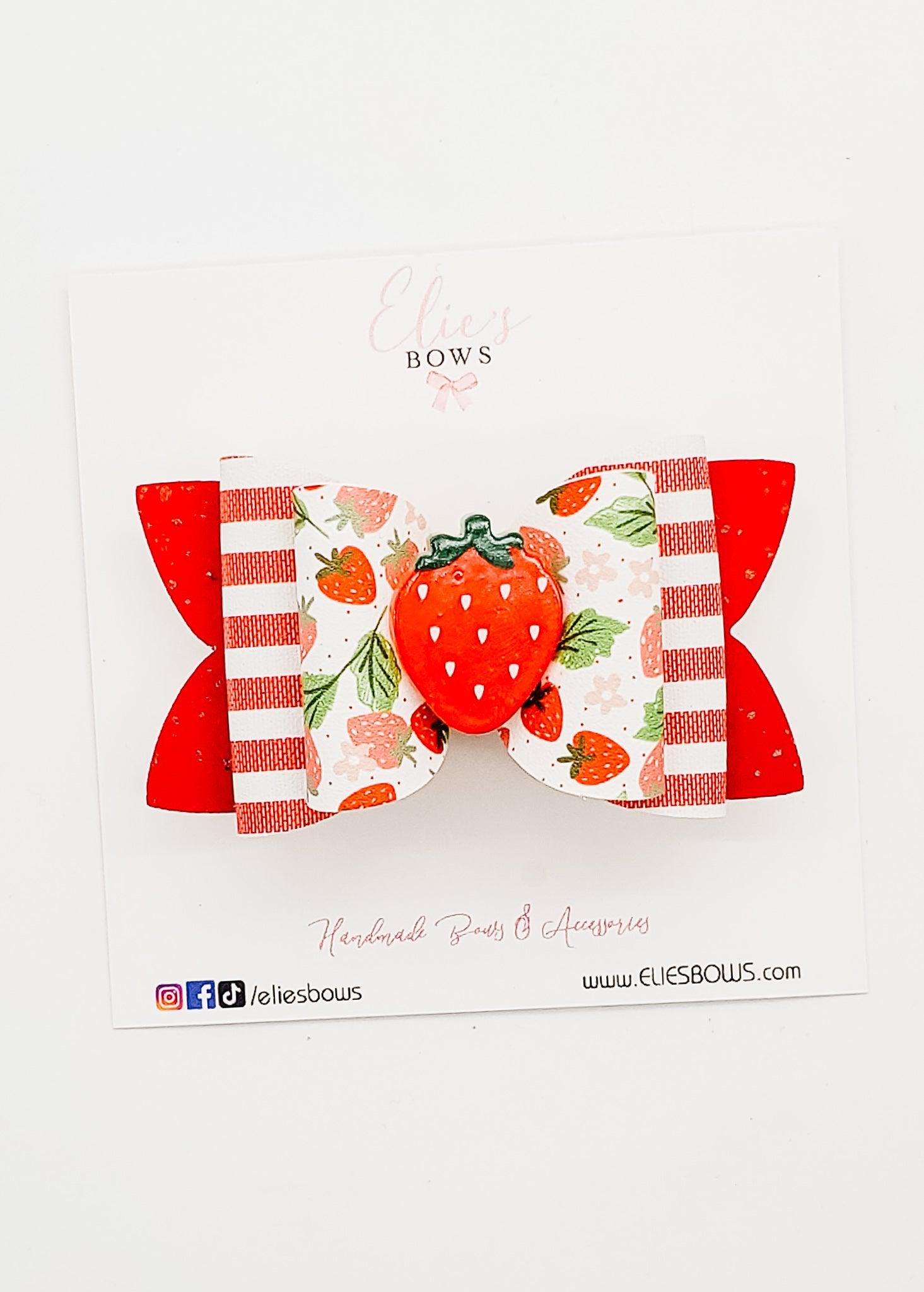 Strawberry - 3"-Bows-Elie’s Bows
