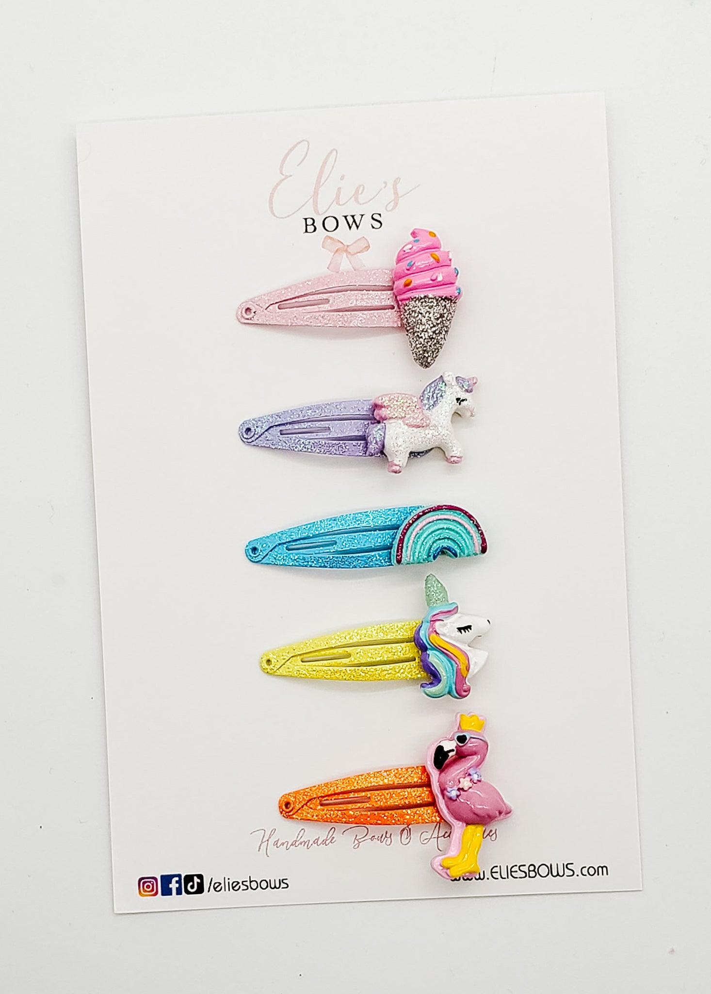 Summer Fun - Bar Clip Set - 2"-Snap Clips-Elie’s Bows