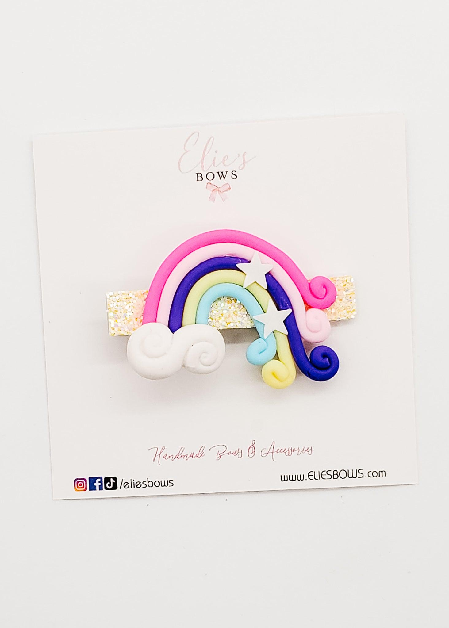 Summer Rainbow - Bar Clip - 2.5"-Snap Clips-Elie’s Bows