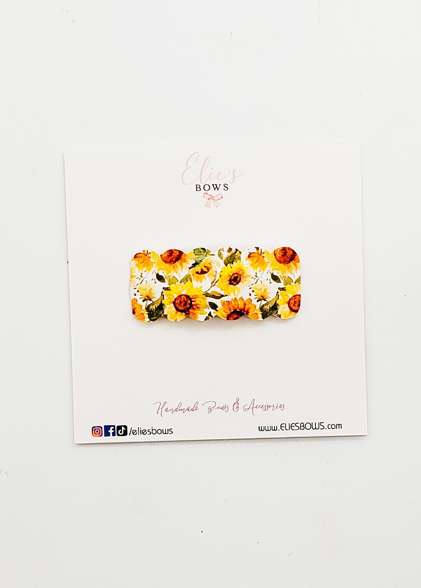 Sunflower - Snap Clips - 2"-Snap Clips-Elie’s Bows