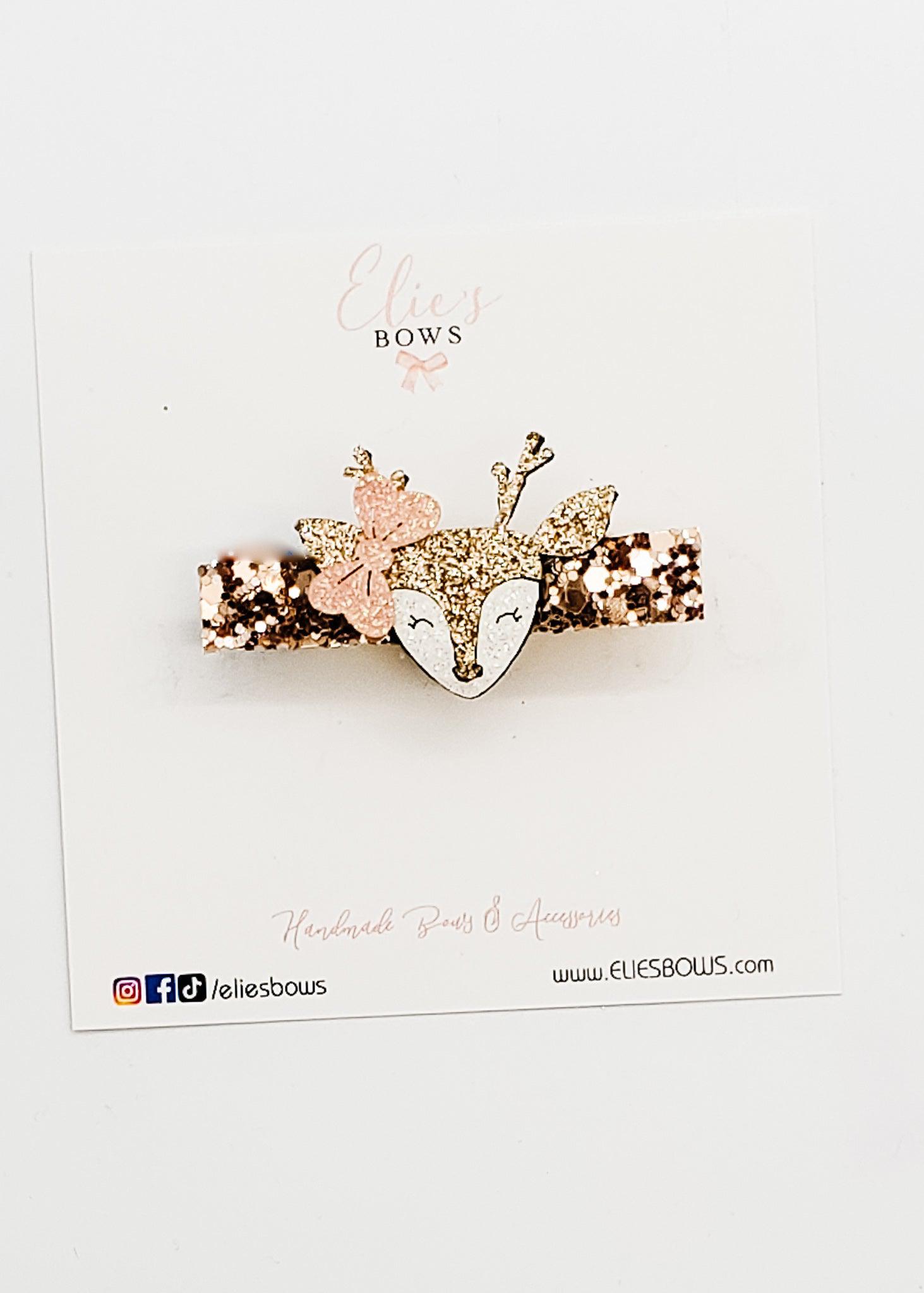 Sweet Reindeer - Bar Clip - 2.5"-Snap Clips-Elie’s Bows