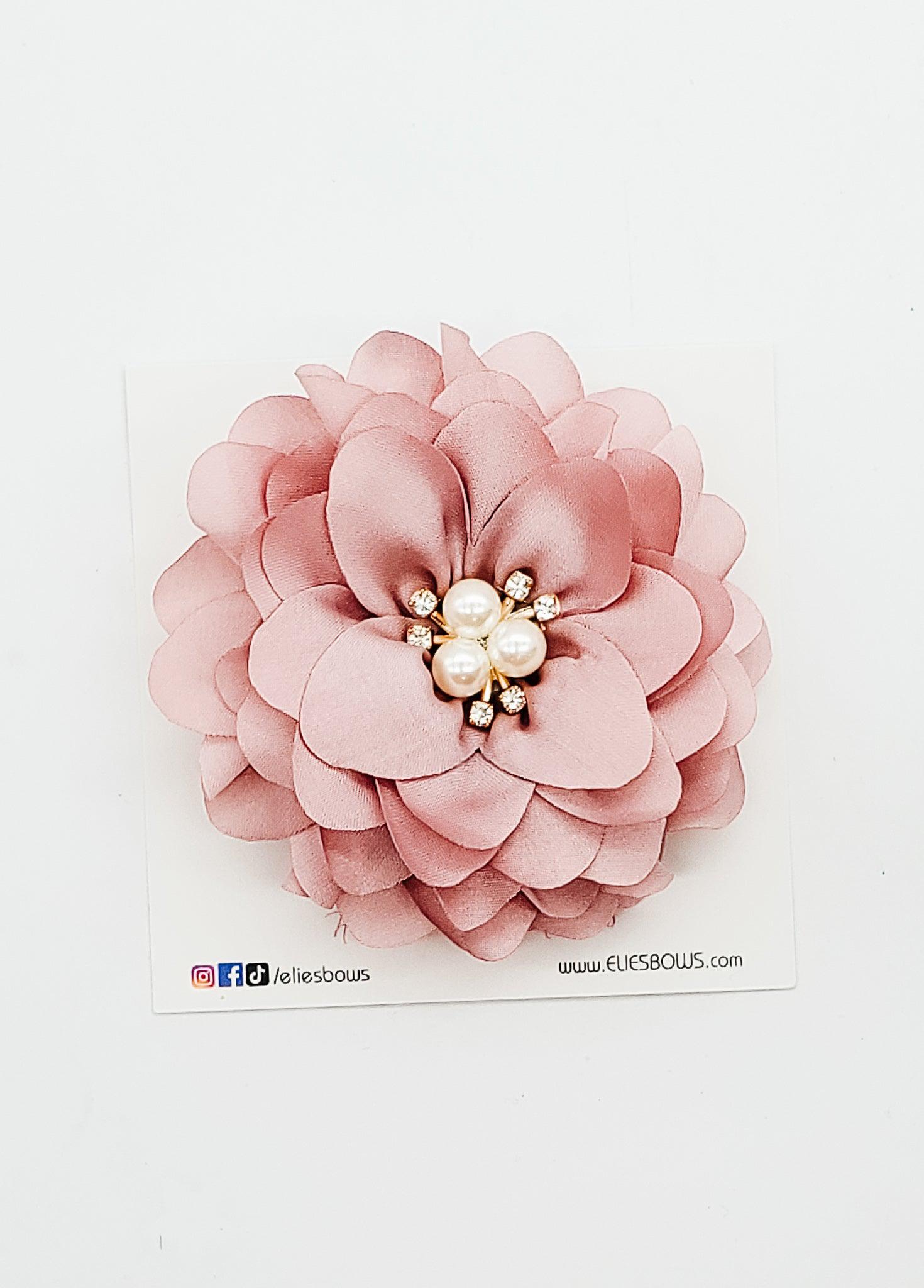 Taupe - Flower Clip - 3.4"-Bows-Elie’s Bows