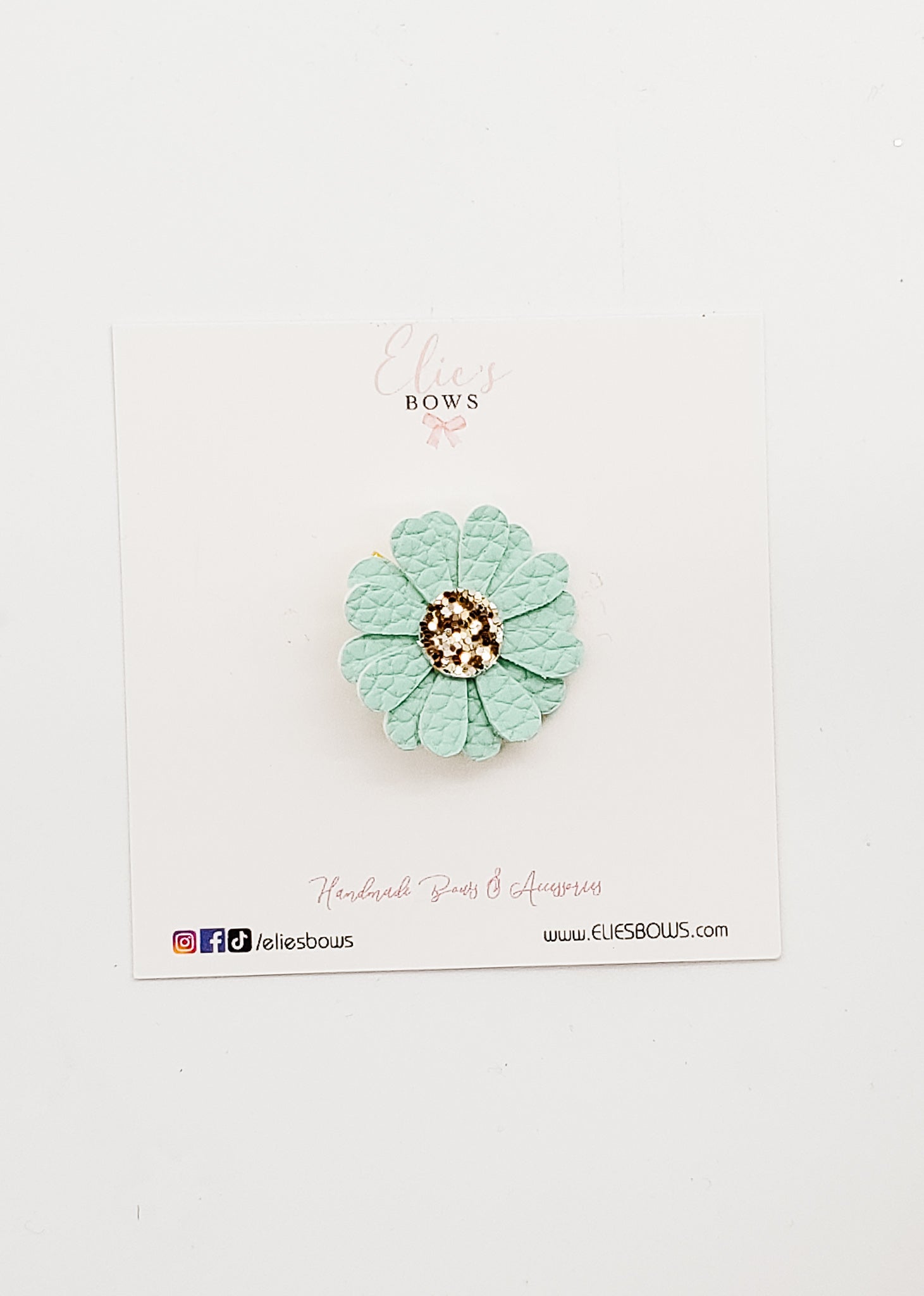Teal Groovy Baby - Flower Clip - 1.2"-Bows-Elie’s Bows