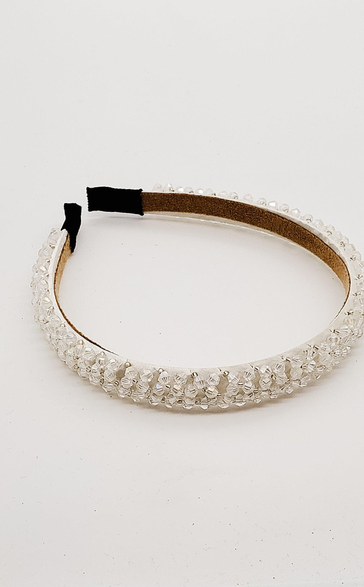 White Crystal - Hard Headband-Headband-Elie’s Bows