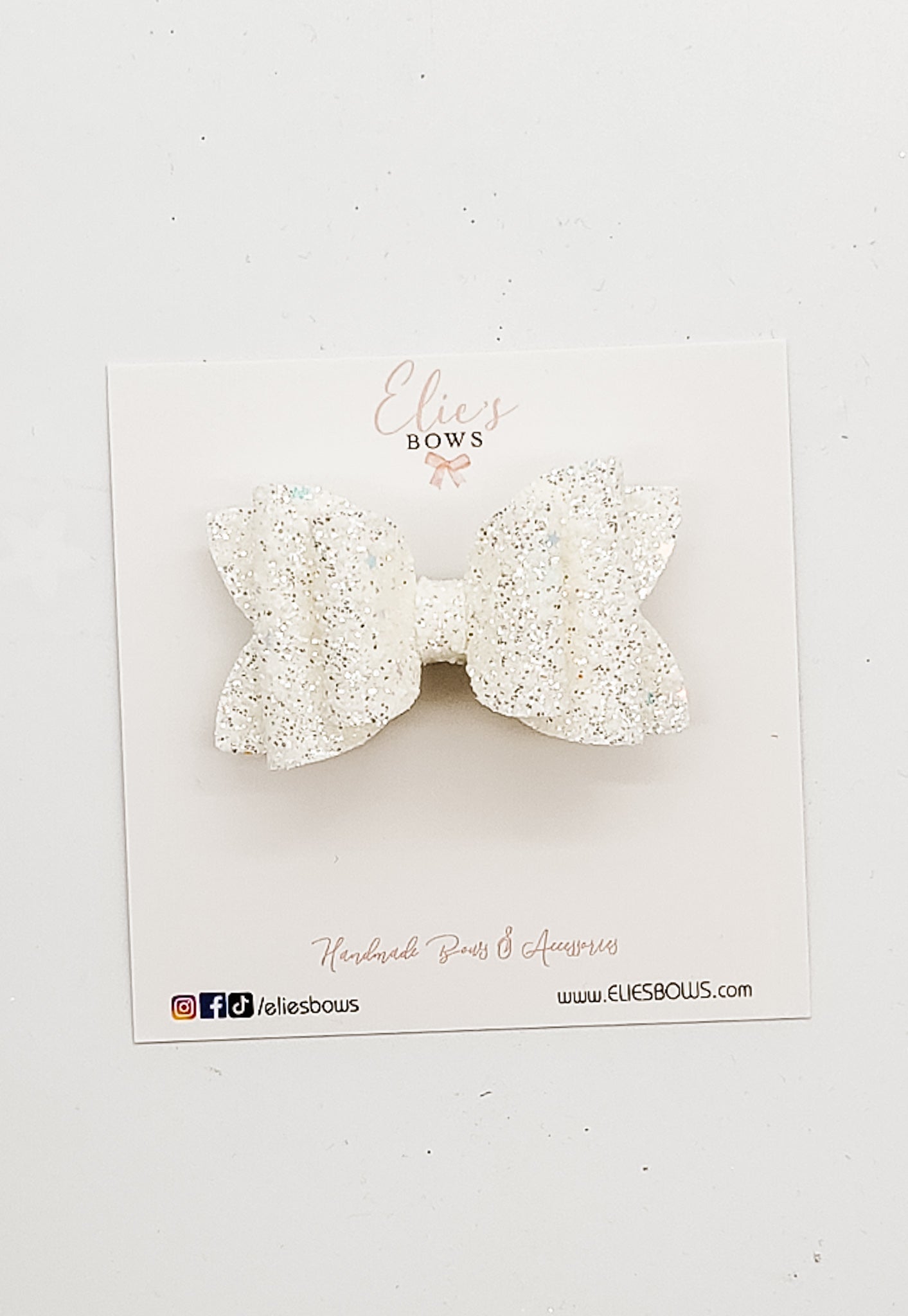 White Snowflake Dust Glitter - 2.5"-Bows-Elie’s Bows