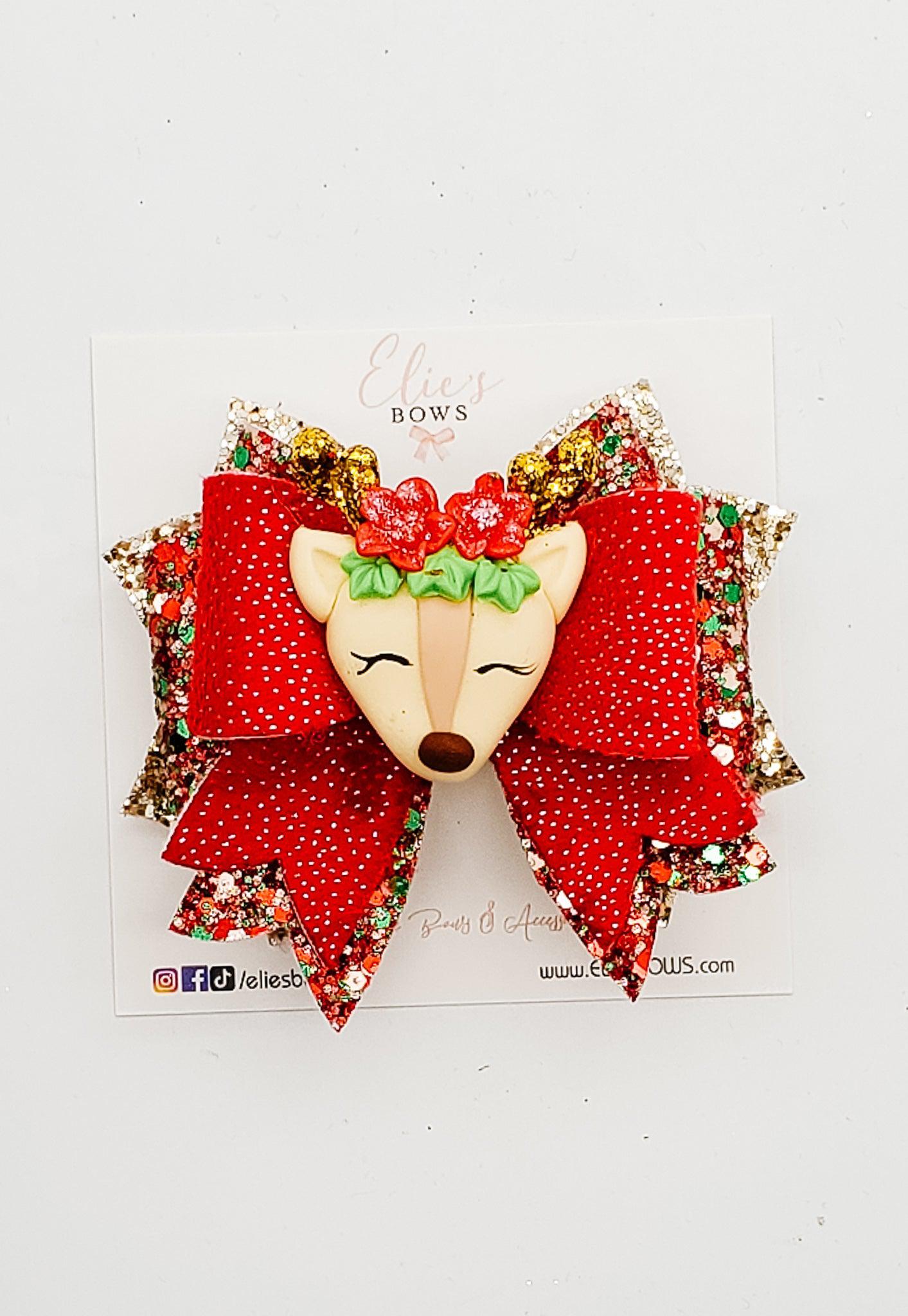 Xmas Deer - 3.5"-Bows-Elie’s Bows