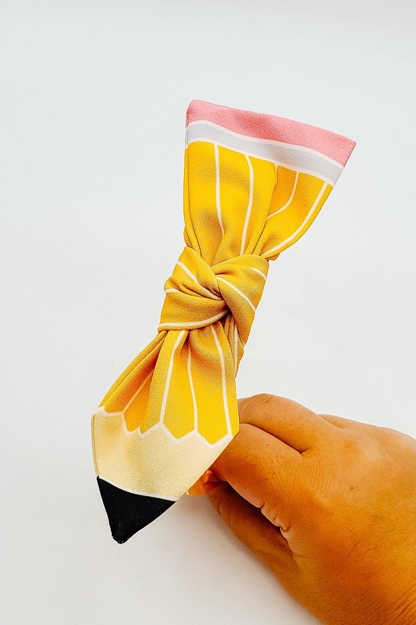 Yellow Pencil - Hard Headband-Headband-Elie’s Bows