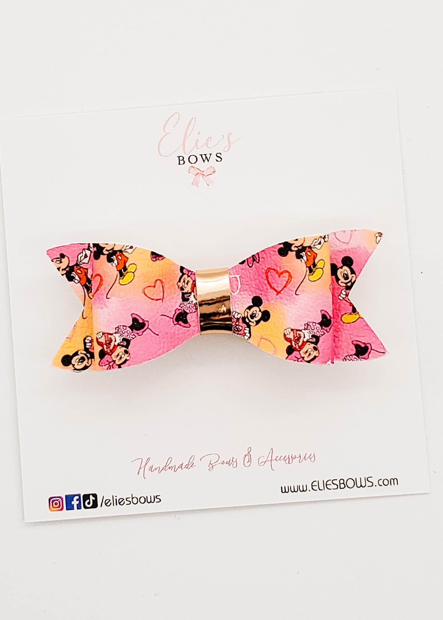 2 Mice in love - Dixie Bow - 2.5"-Bows-Elie’s Bows