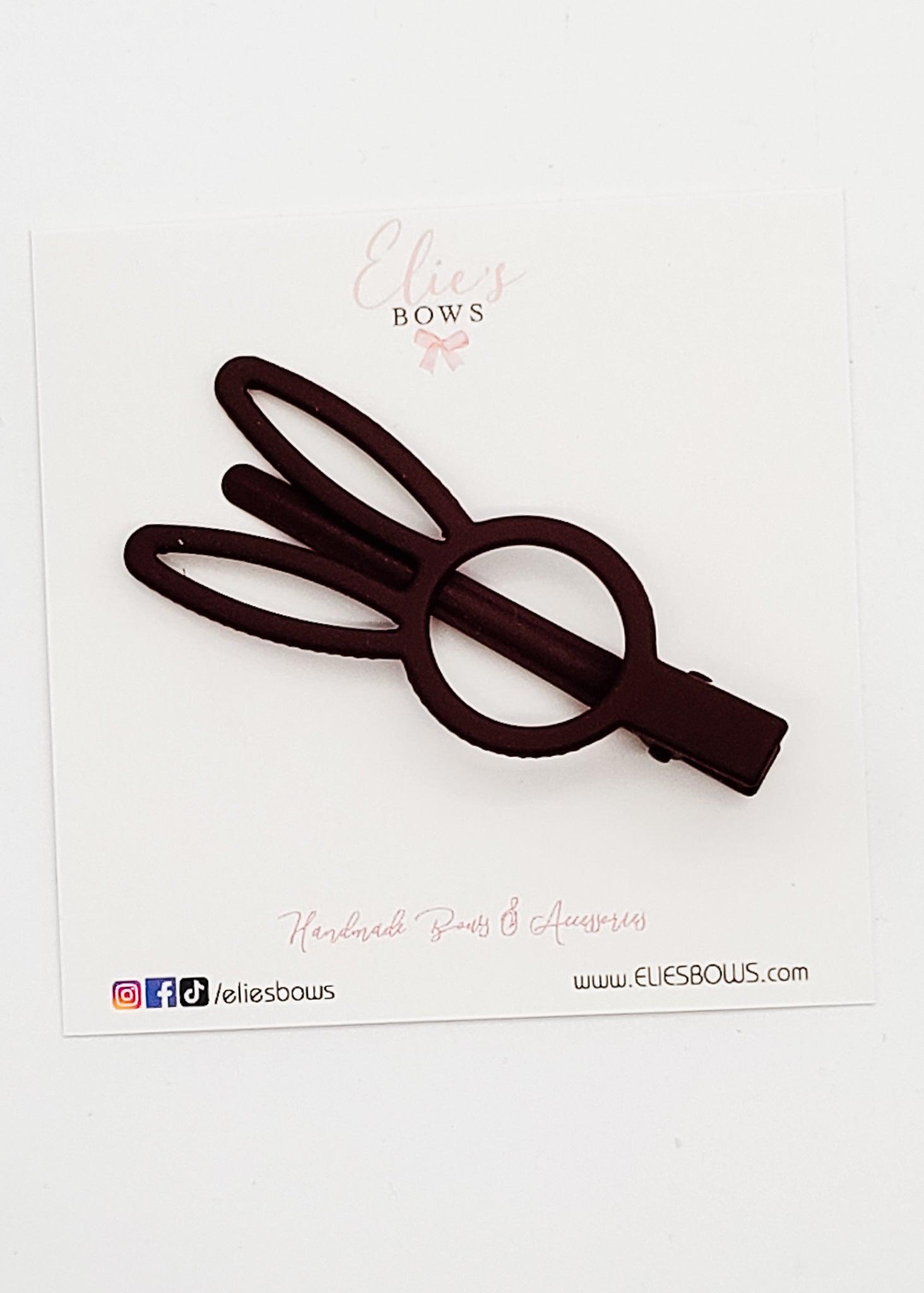 Brown Bunny - Bar Clip - 3"-Snap Clips-Elie’s Bows