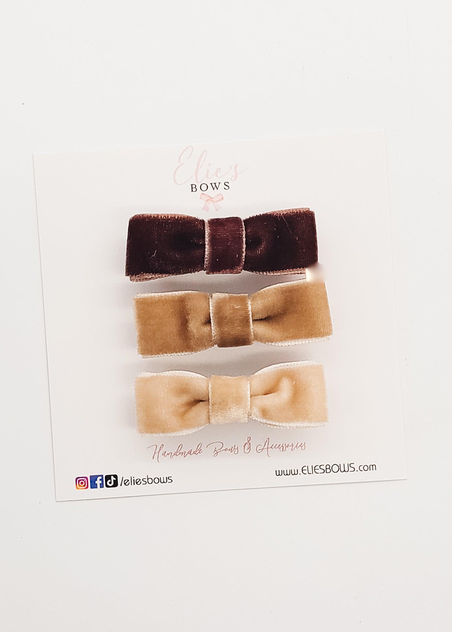 Brown Ribbon - Clippies - 2"-Snap Clips-Elie’s Bows