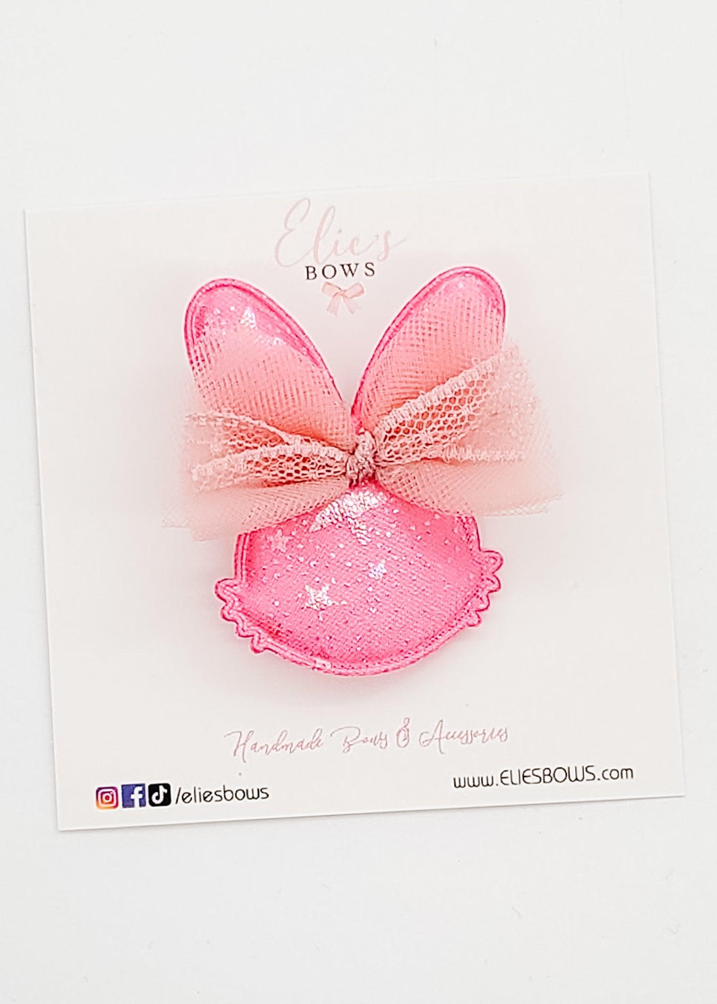 Bunny Clip Pink- Bar Clip - 1.5"-Snap Clips-Elie’s Bows