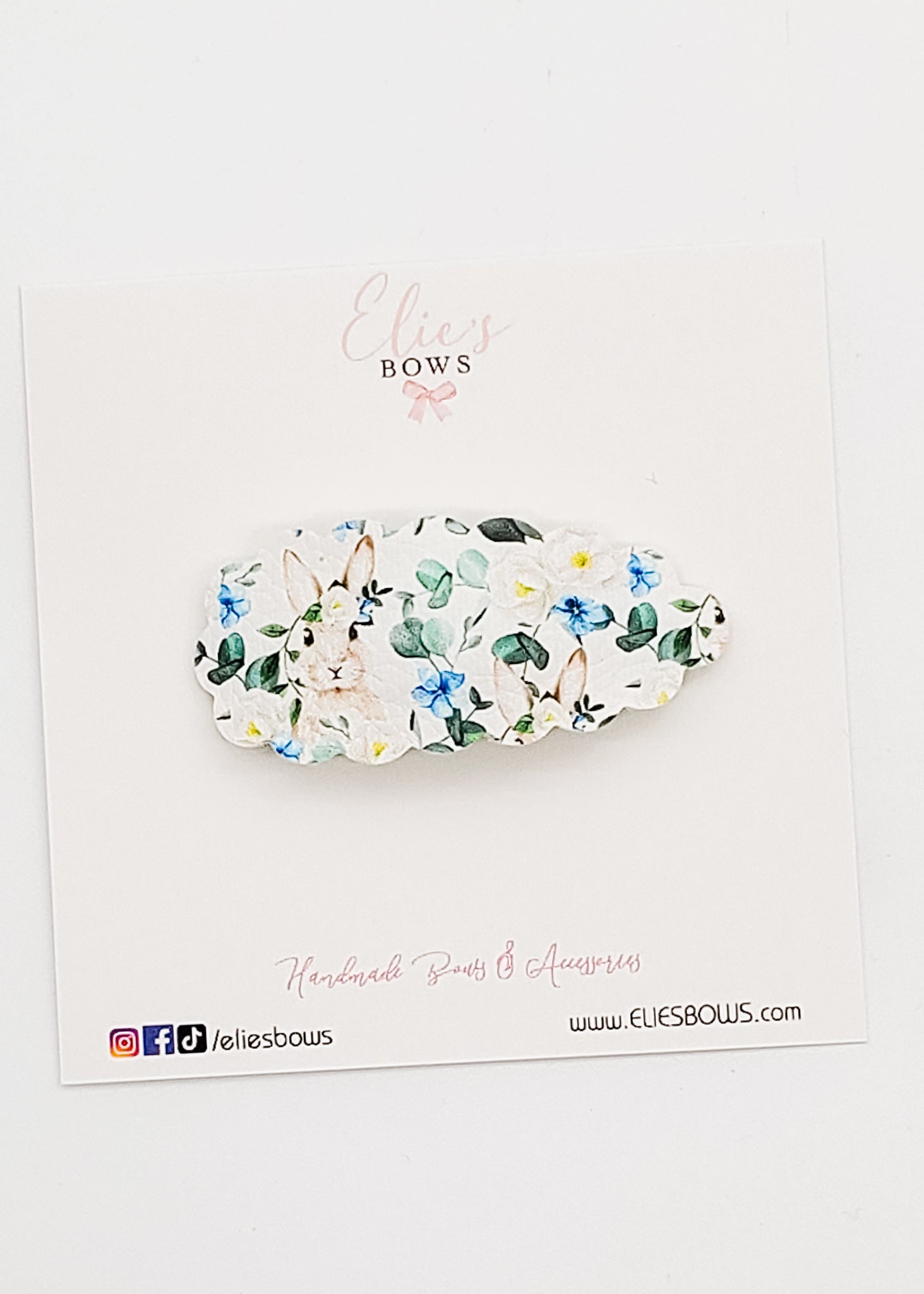 Bunny & Flowers - Snap Clips - 2"-Snap Clips-Elie’s Bows