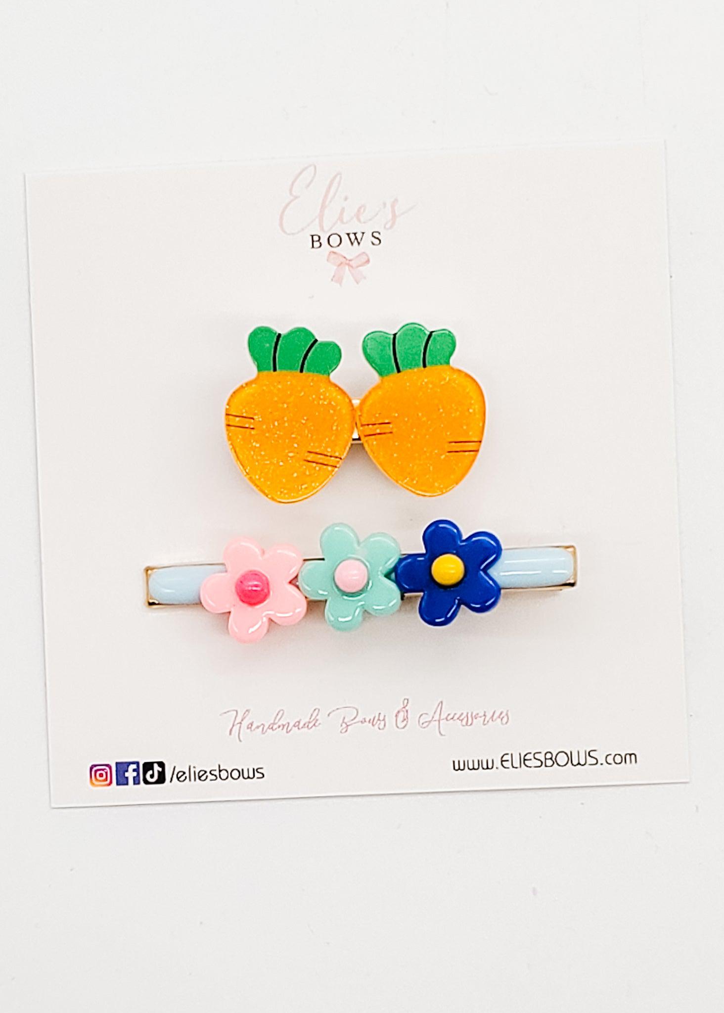 Carrot Combo - Bar Clip - 1.5 & 2.5"-Snap Clips-Elie’s Bows