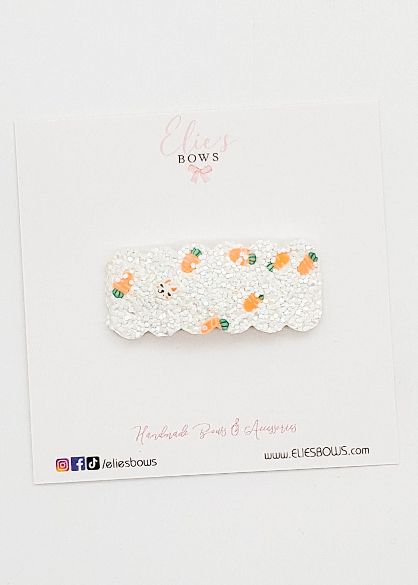 Carrots Glitter - Snap Clips - 2"-Snap Clips-Elie’s Bows