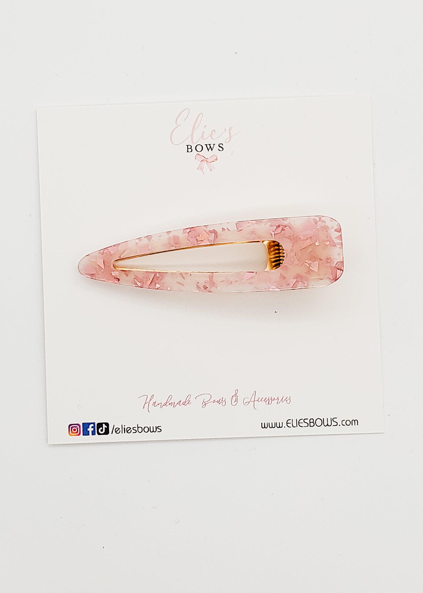 Confetti Pink - Deluxe Clip - 2.5"-Snap Clips-Elie’s Bows