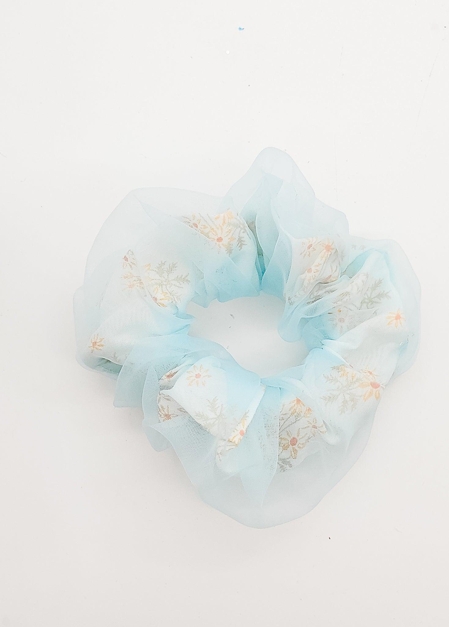 Double Layer Blue - Mini Scrunchie-Scrunchie-Elie’s Bows