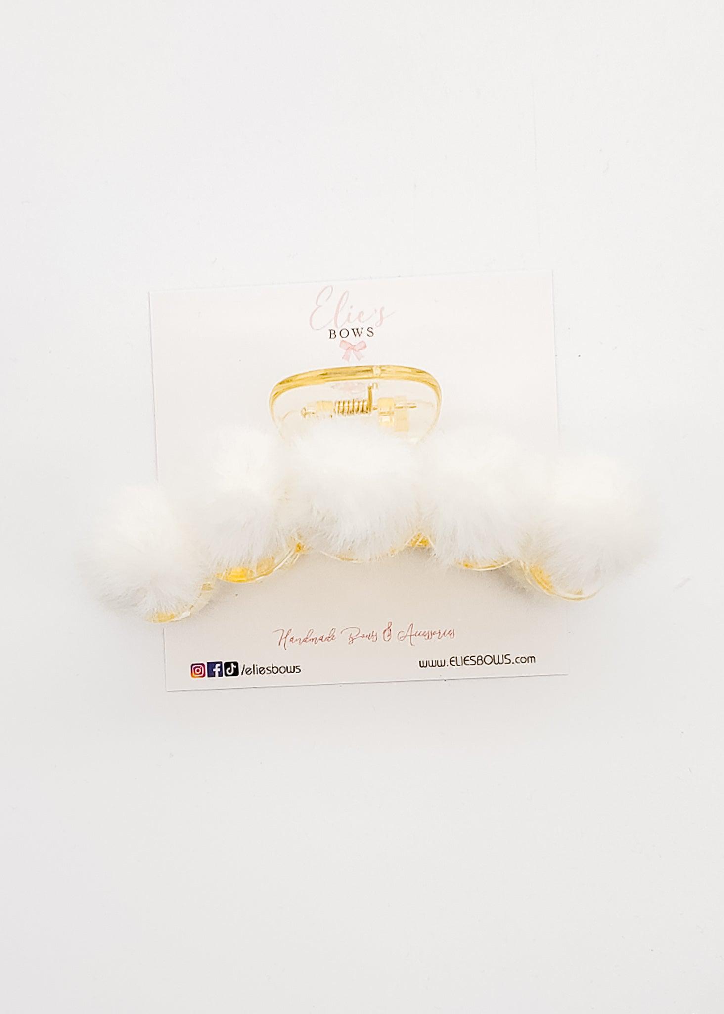 Furry Cream - Claw Clip-Claw Clips-Elie’s Bows