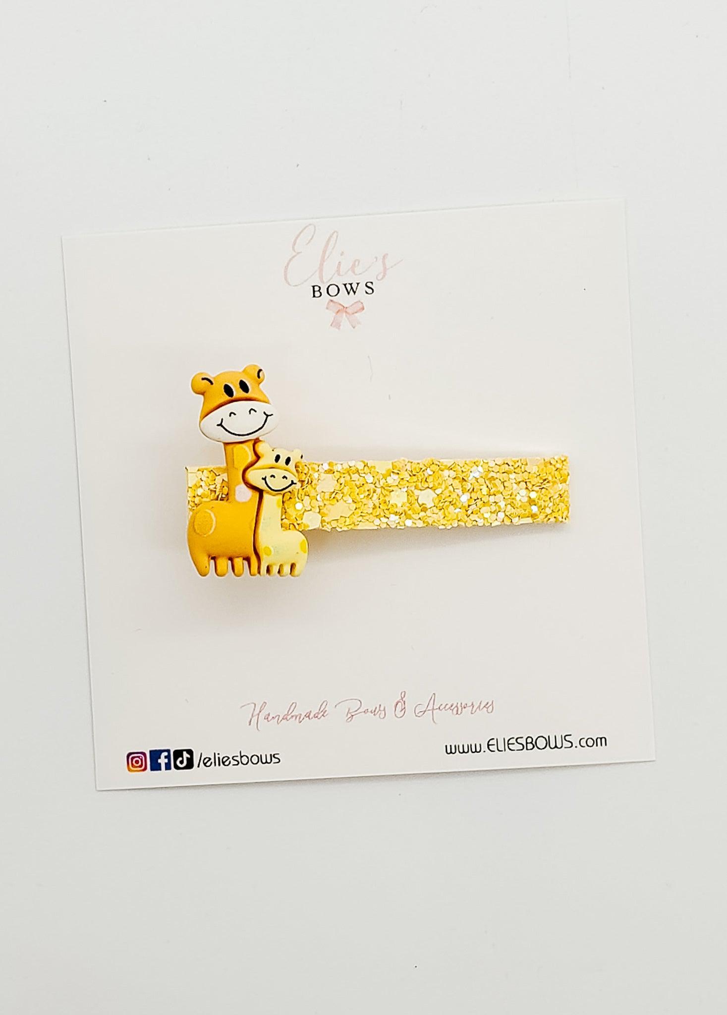 Giraffe Family - Bar Clip - 2.5"-Snap Clips-Elie’s Bows