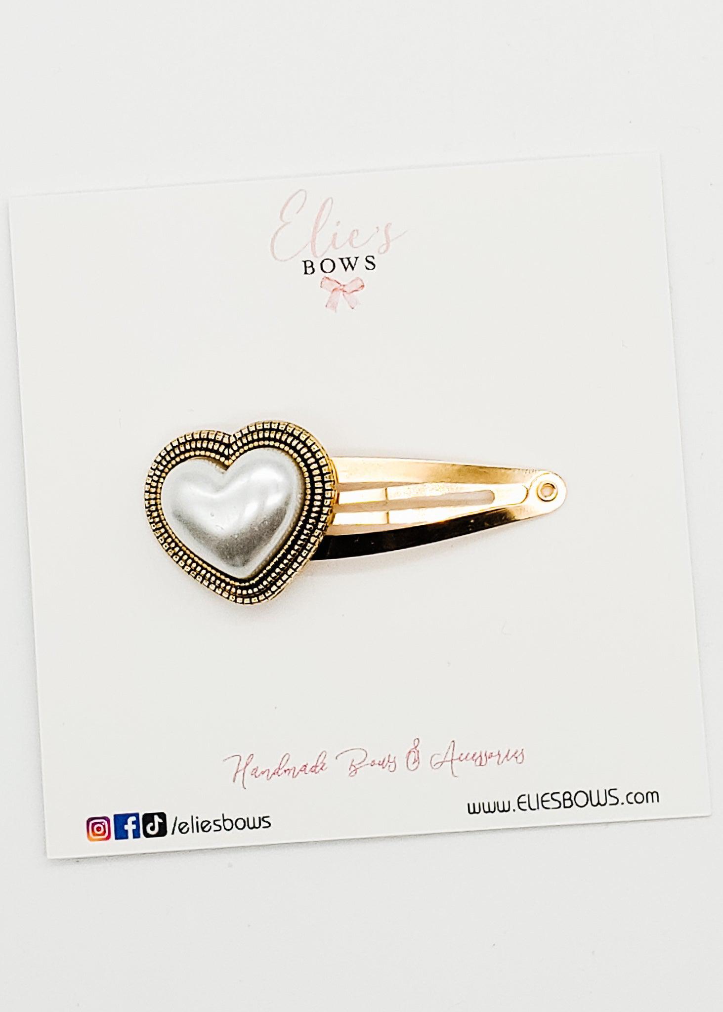 Heart of Gold - snap Clip - 2.5"-Snap Clips-Elie’s Bows