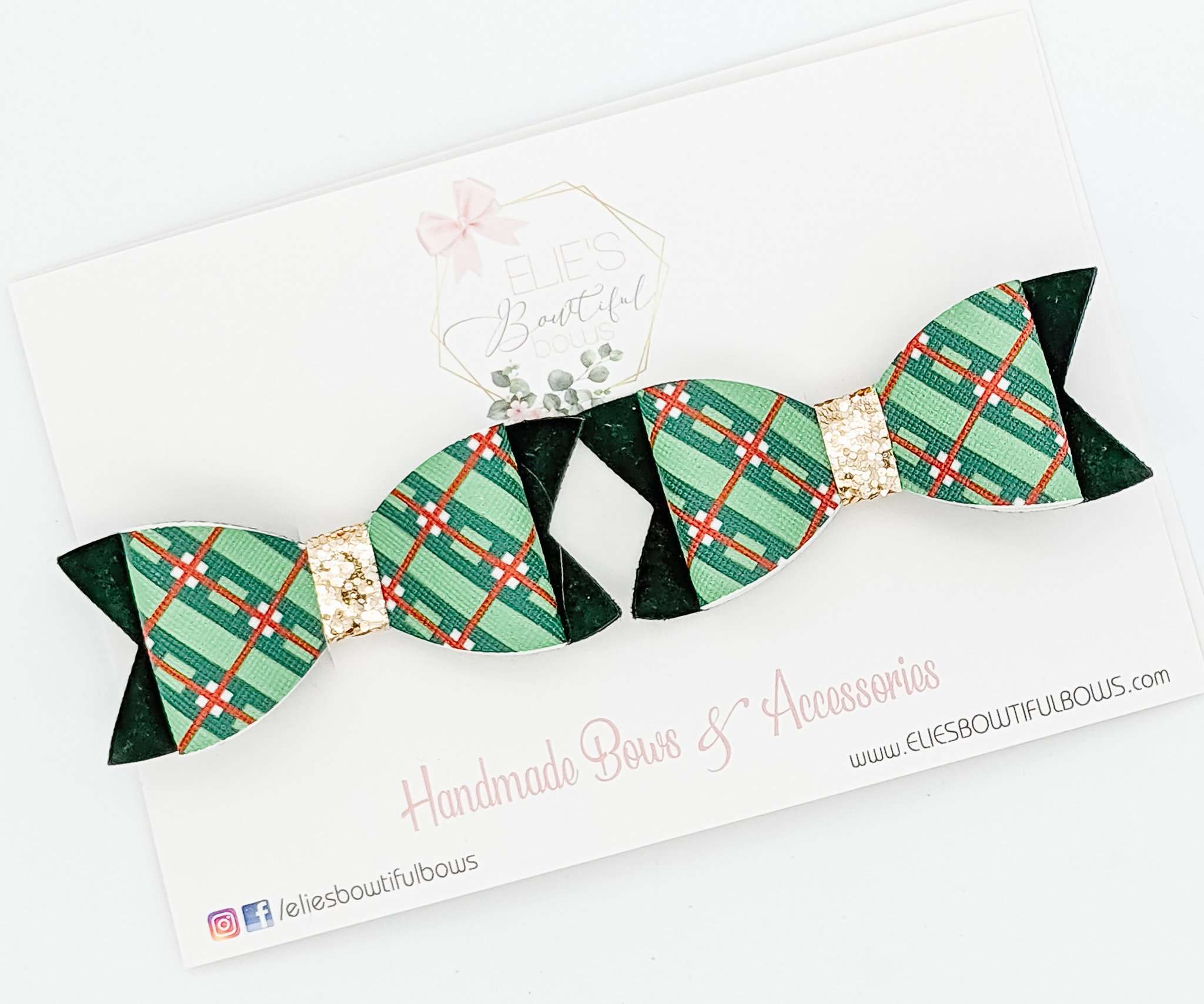 Irish Plaid-Pigtails-Elie’s Bows