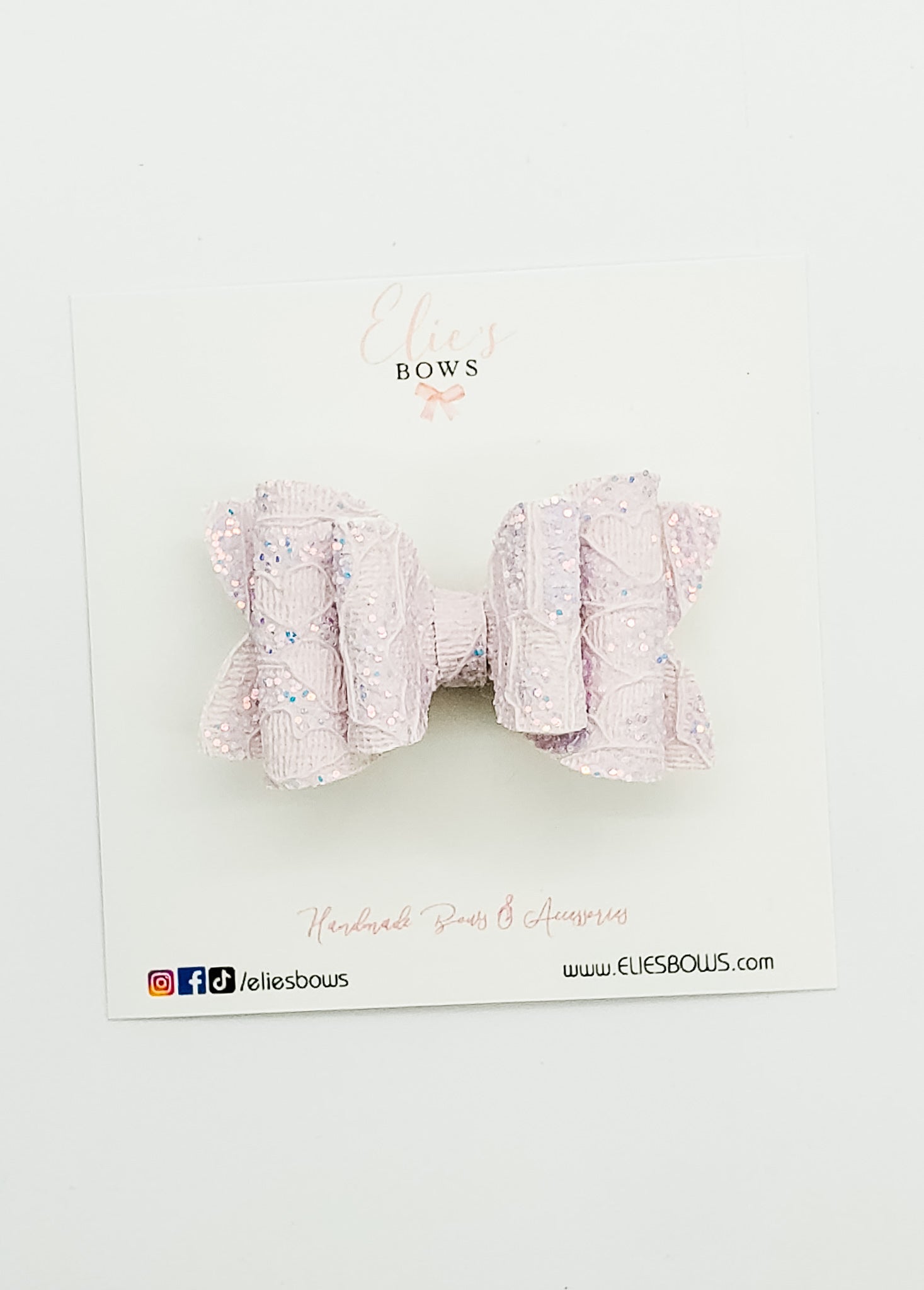 Lilac Lace - Glitter - 2.5"-Bows-Elie’s Bows
