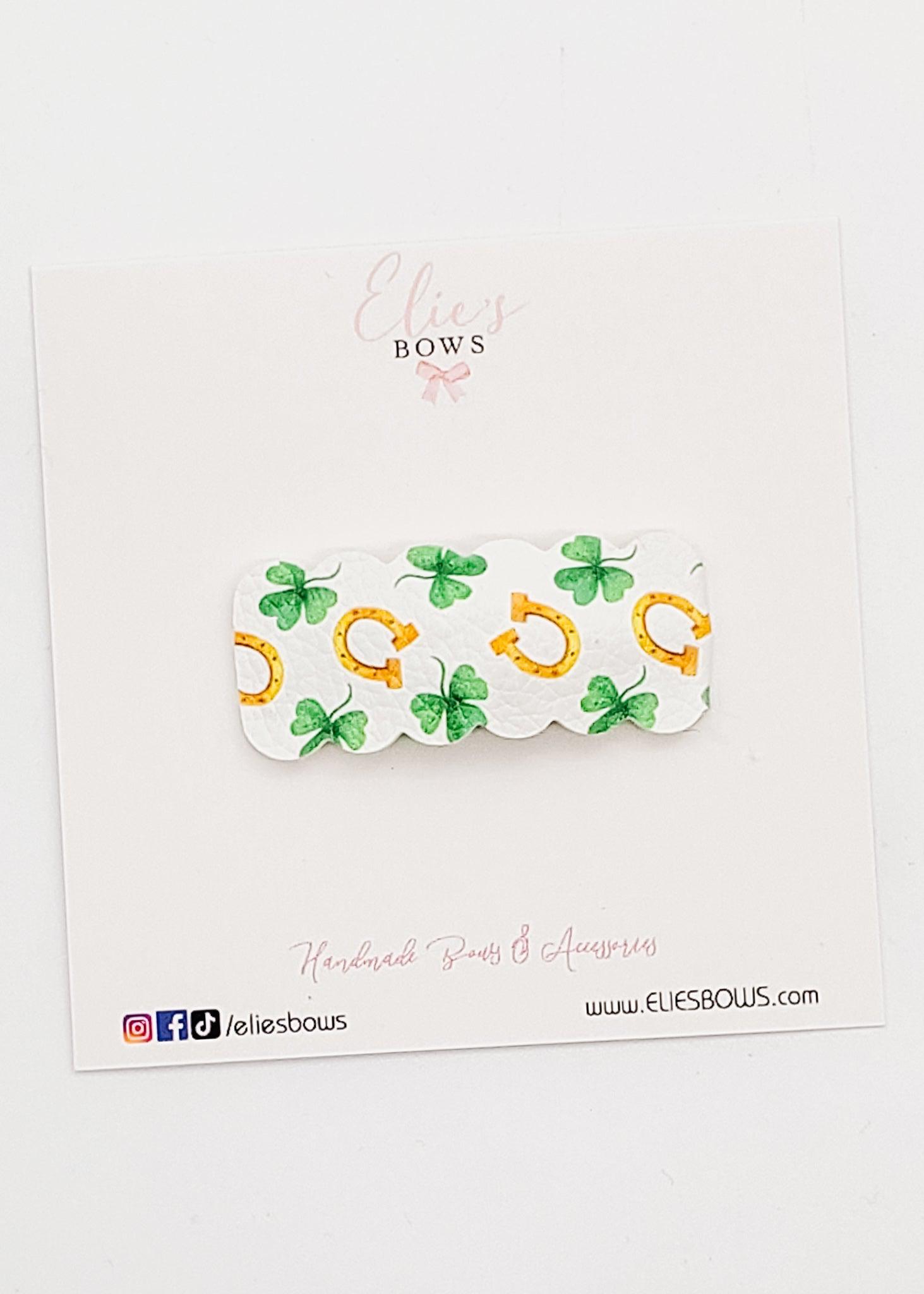 Lucky Horseshoe - Snap Clips - 2"-Snap Clips-Elie’s Bows