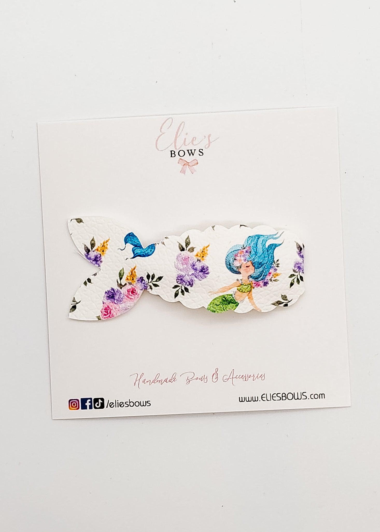 Mermaid Bloom - Snap Clips - 2.8"-Snap Clips-Elie’s Bows