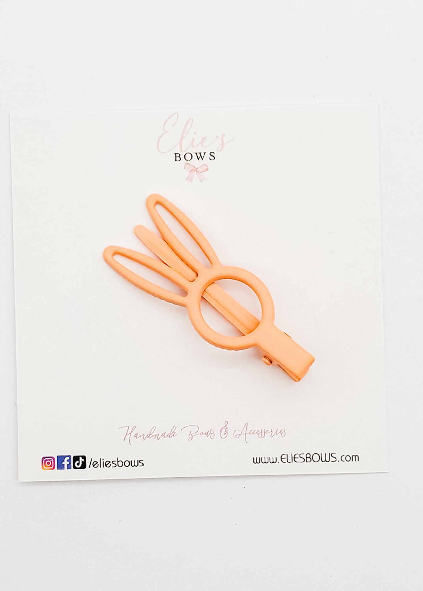 Mini Orange Bunny - Bar Clip - 2.5"-Snap Clips-Elie’s Bows