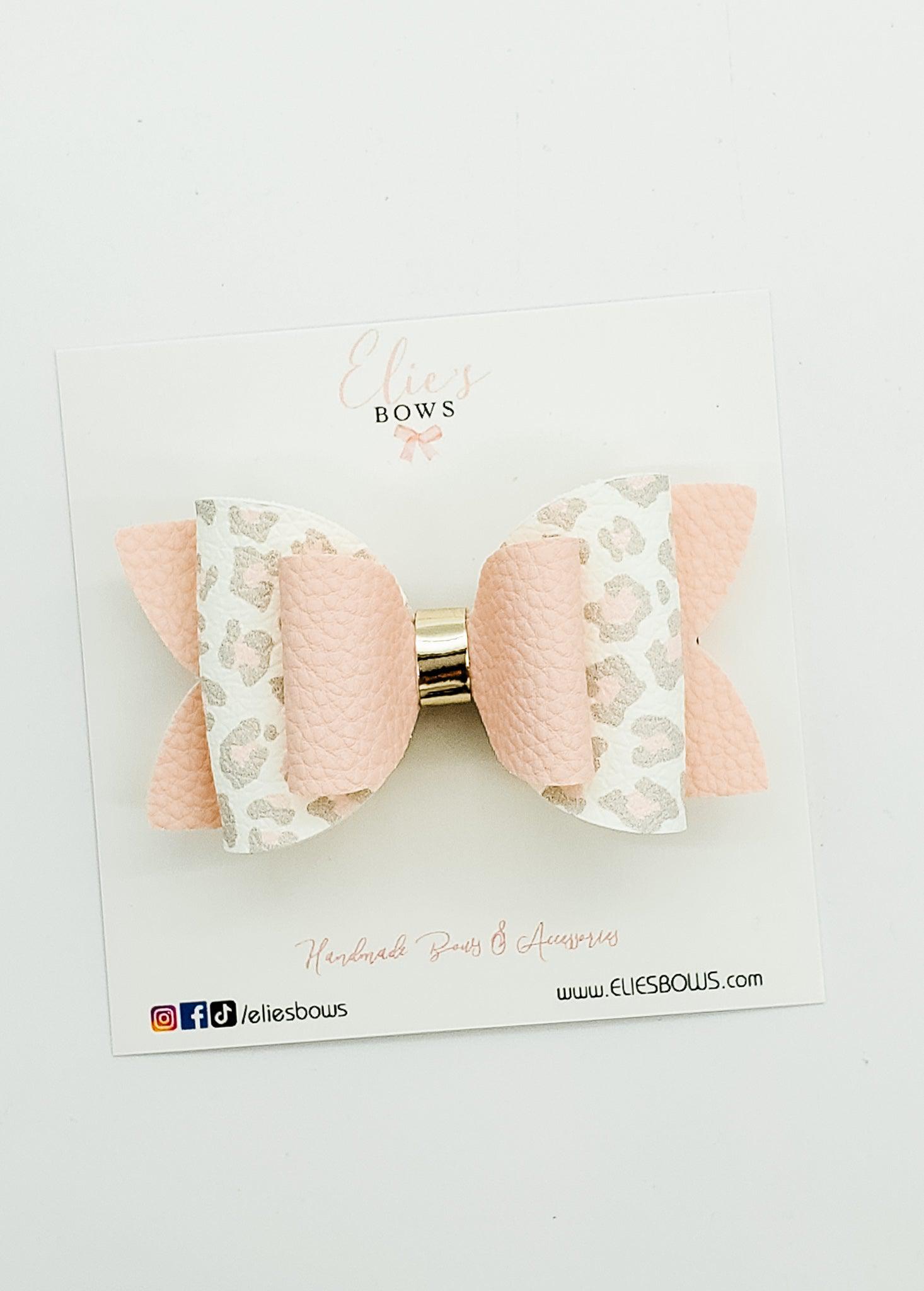 Pink Chic Leopard Bow - 3"-Bows-Elie’s Bows