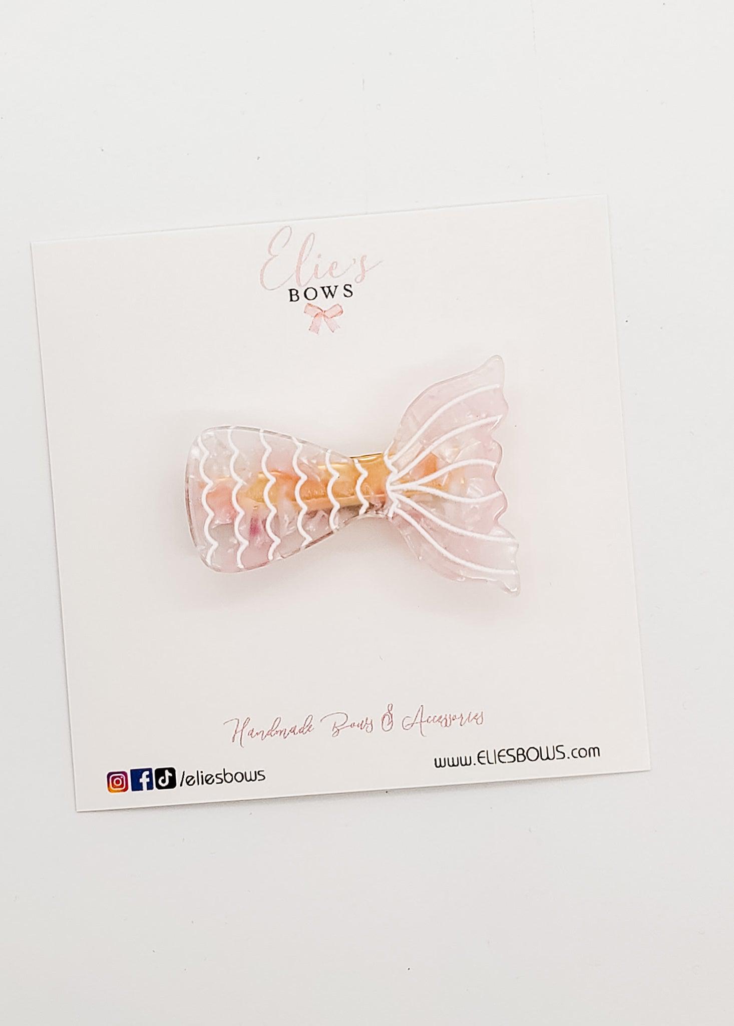 Pink Mermaids - Bar Clip - 2.5"-Snap Clips-Elie’s Bows