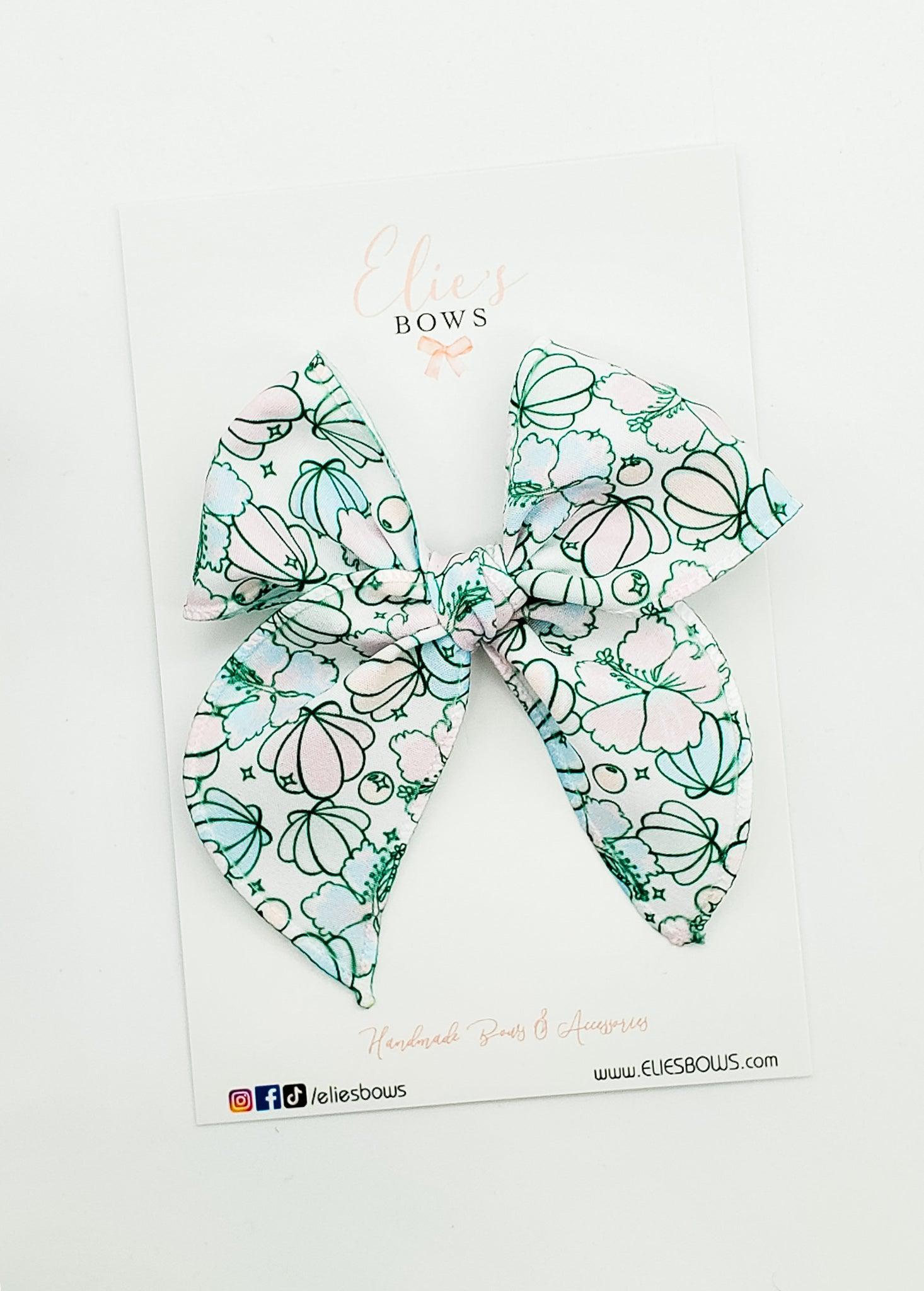 Pink Seashells - Charlotte Bow - 4"-Charlotte-Elie’s Bows