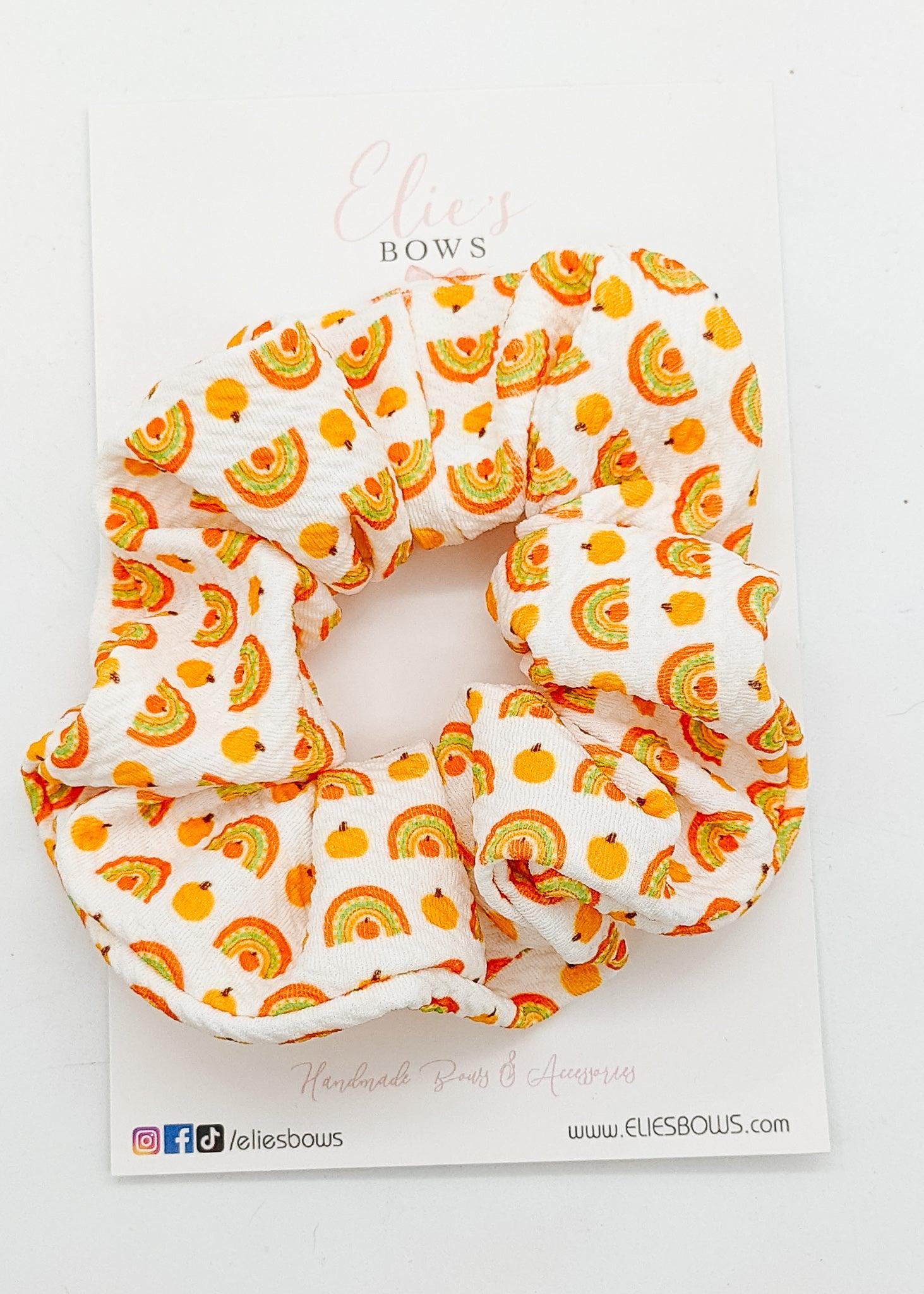 Rainbows & Pumpkins - Scrunchie-Scrunchie-Elie’s Bows