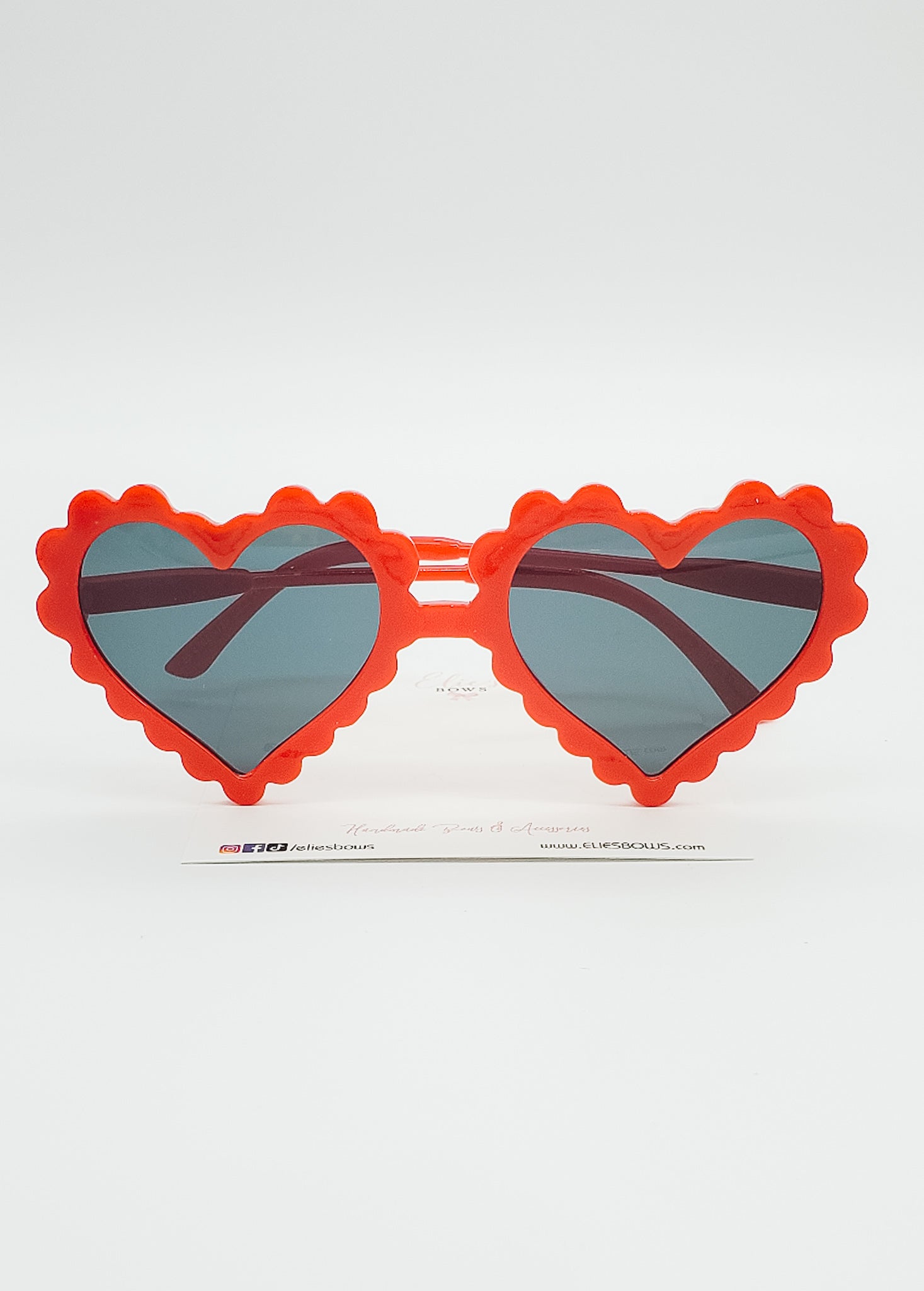 Red Scalloped Hearts - Sunglasses-Sunglasses-Elie’s Bows