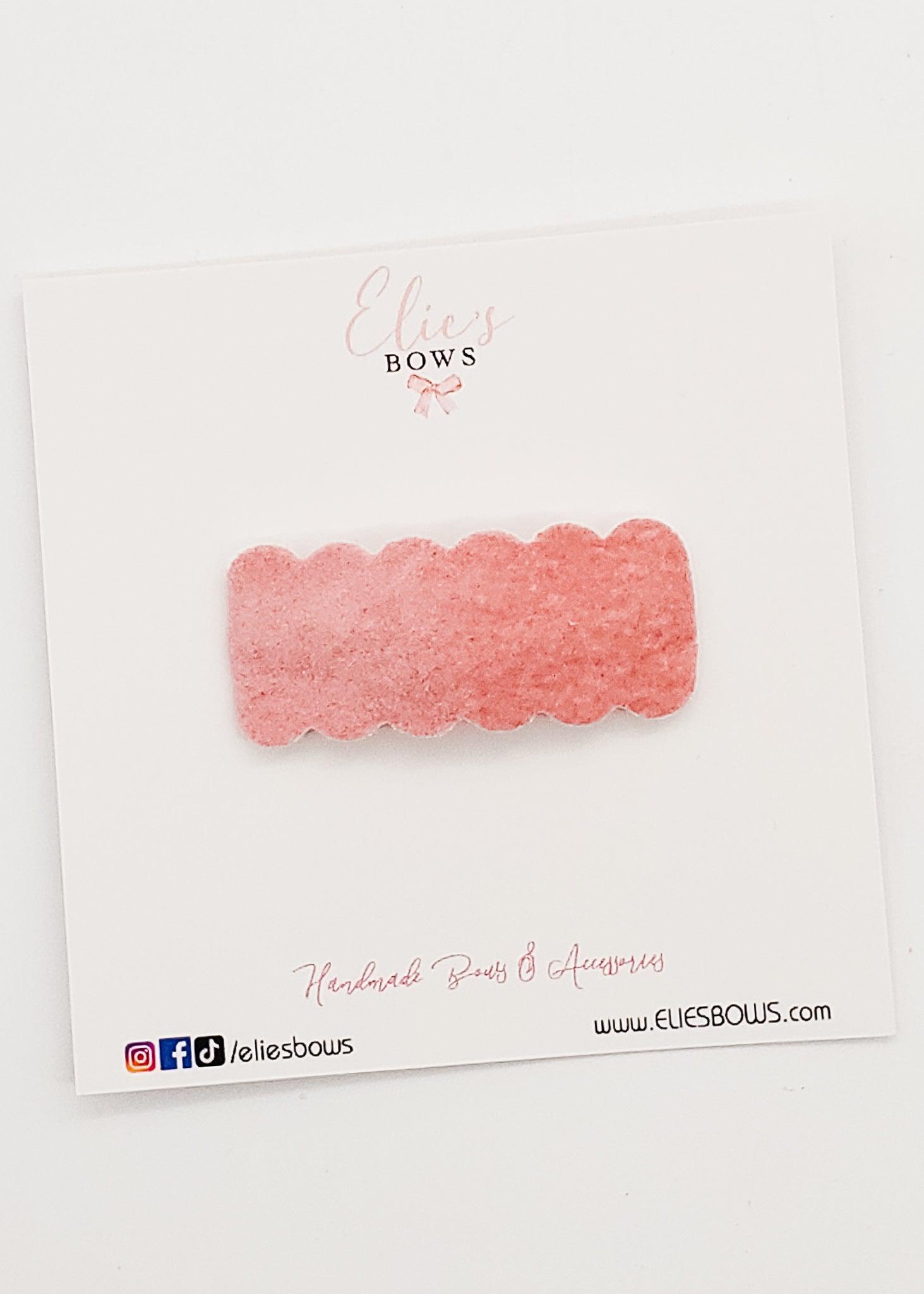 Salmon Velvet - Snap Clips - 2"-Snap Clips-Elie’s Bows