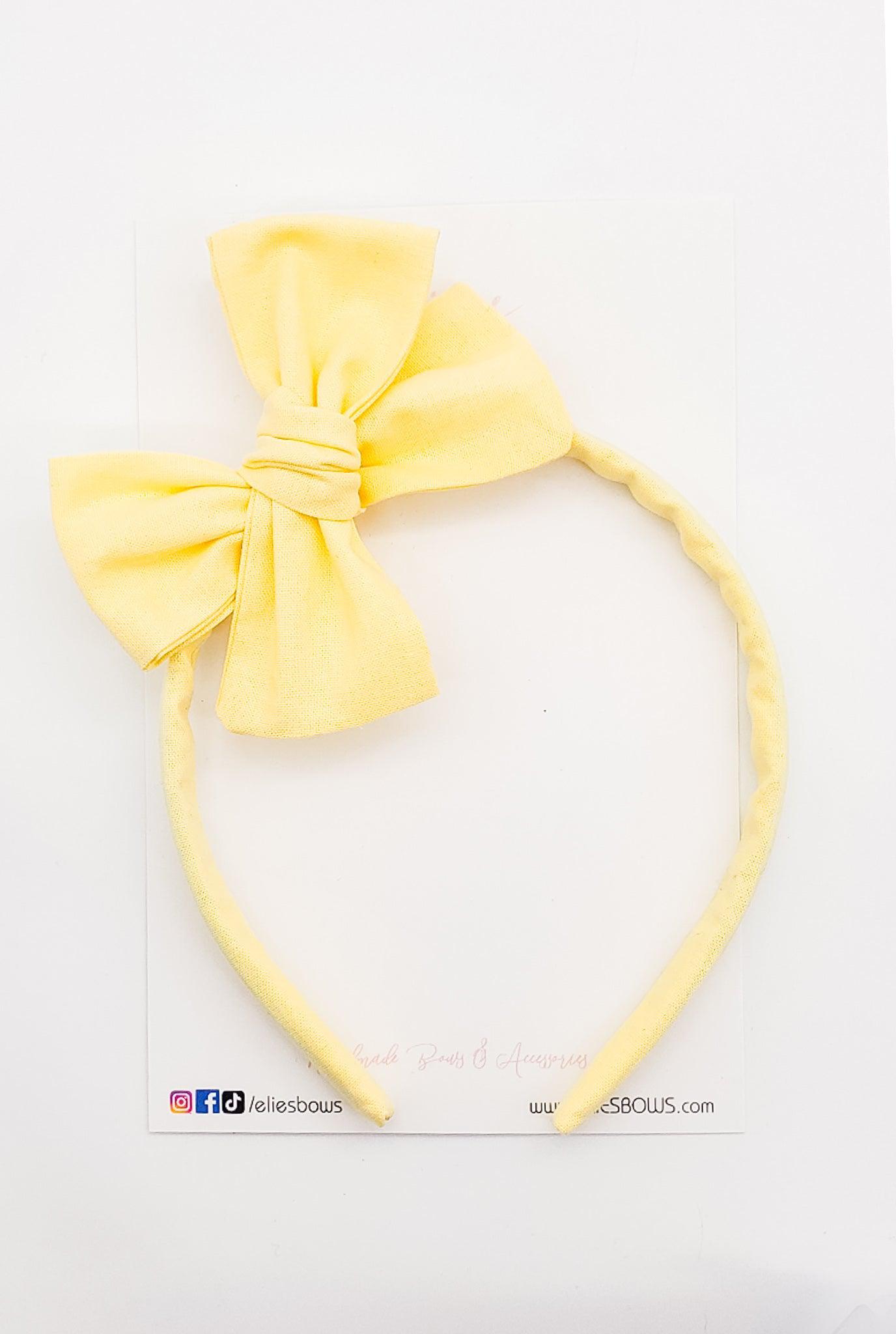 Spring Yellow - Lilly Headband-Hard Headbands-Elie’s Bows