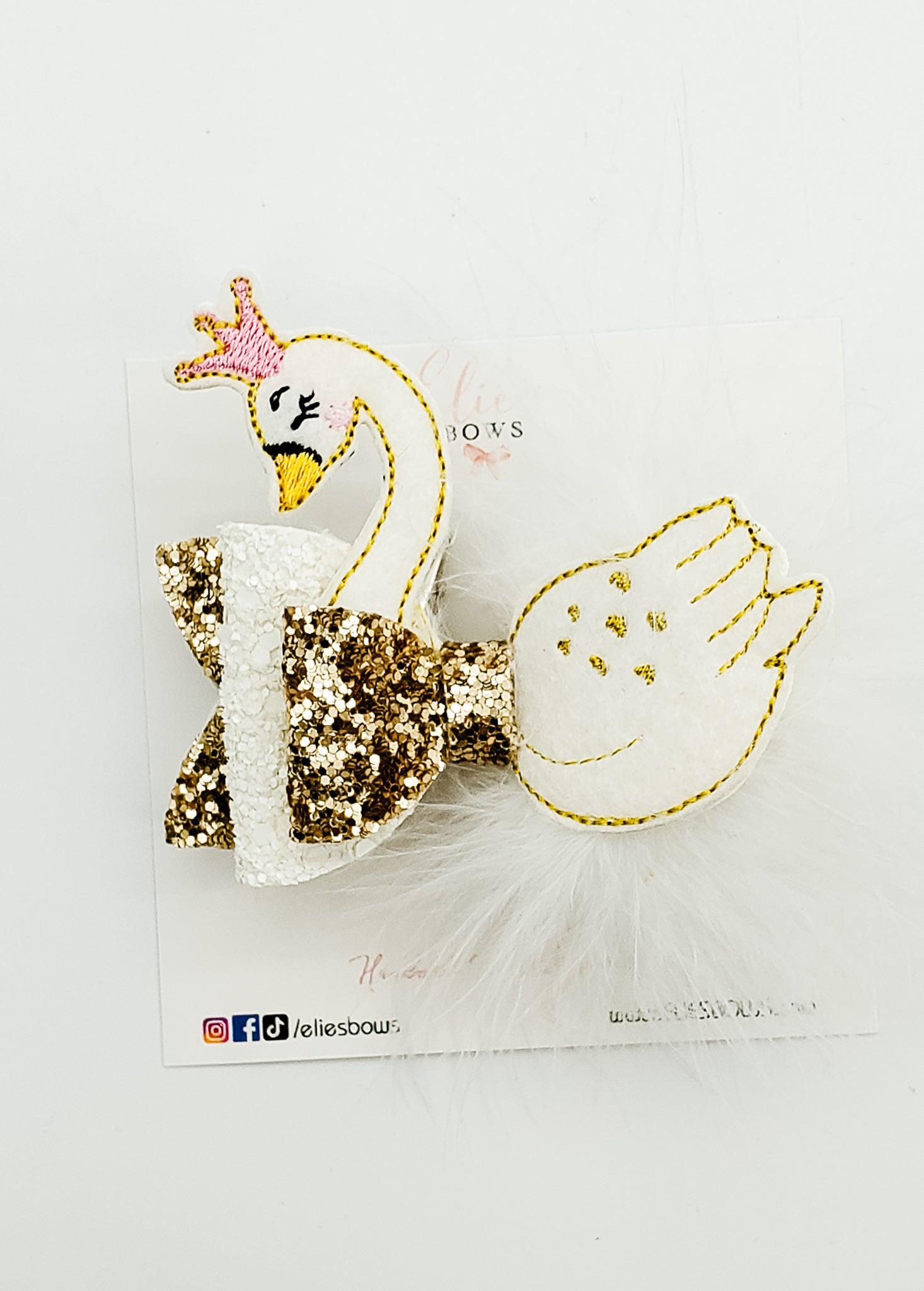 Swan - 3"-Bows-Elie’s Bows