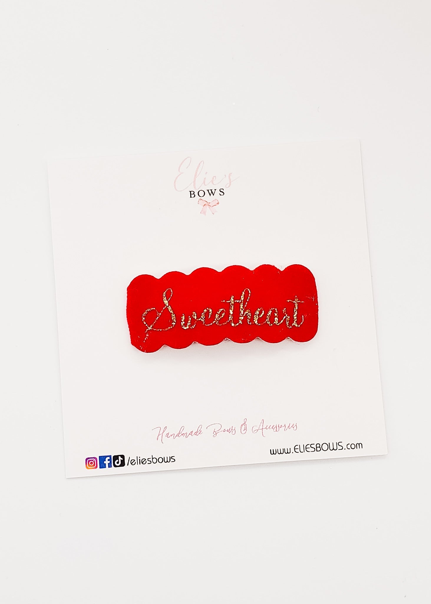 Sweetheart Red - Snap Clips - 2"-Snap Clips-Elie’s Bows
