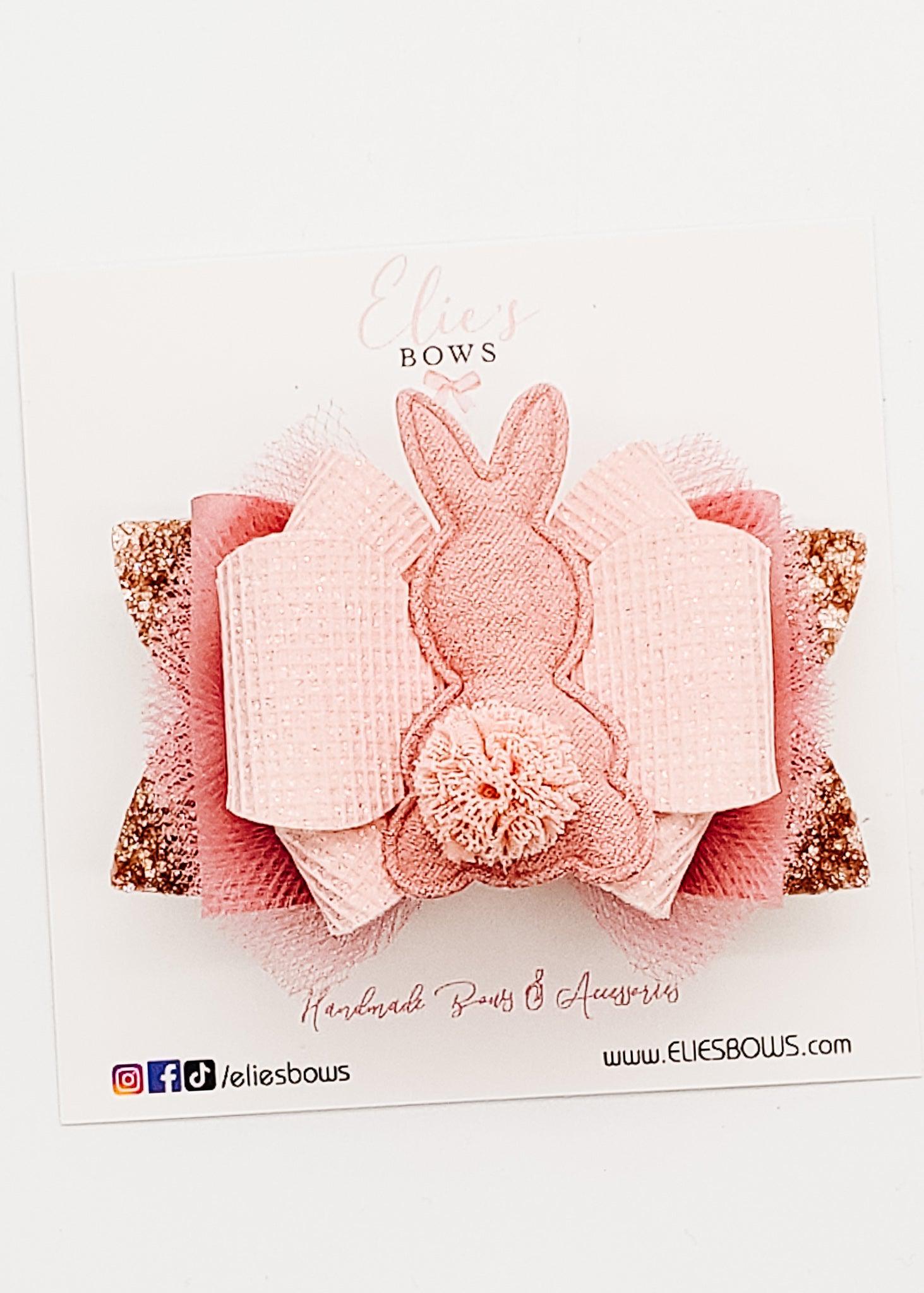 Tutu Cute Dusty Pink Bunny - 3"-Bows-Elie’s Bows