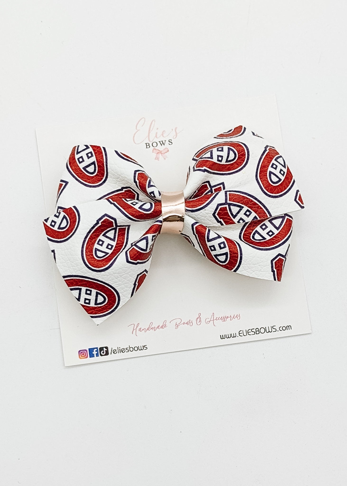 We love hockey - Twist Bow - 2.5"-Bows-Elie’s Bows