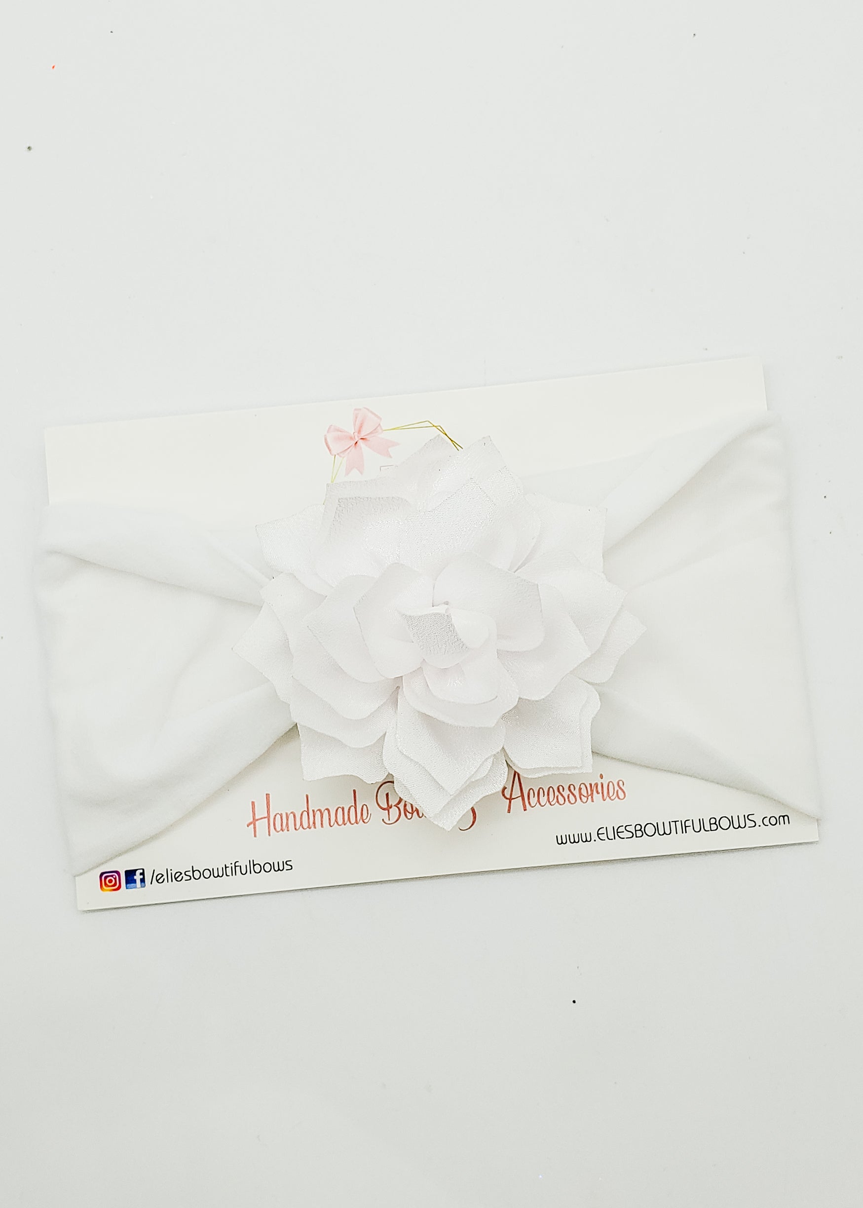 White Blooms Headband-Headband-Elie’s Bows