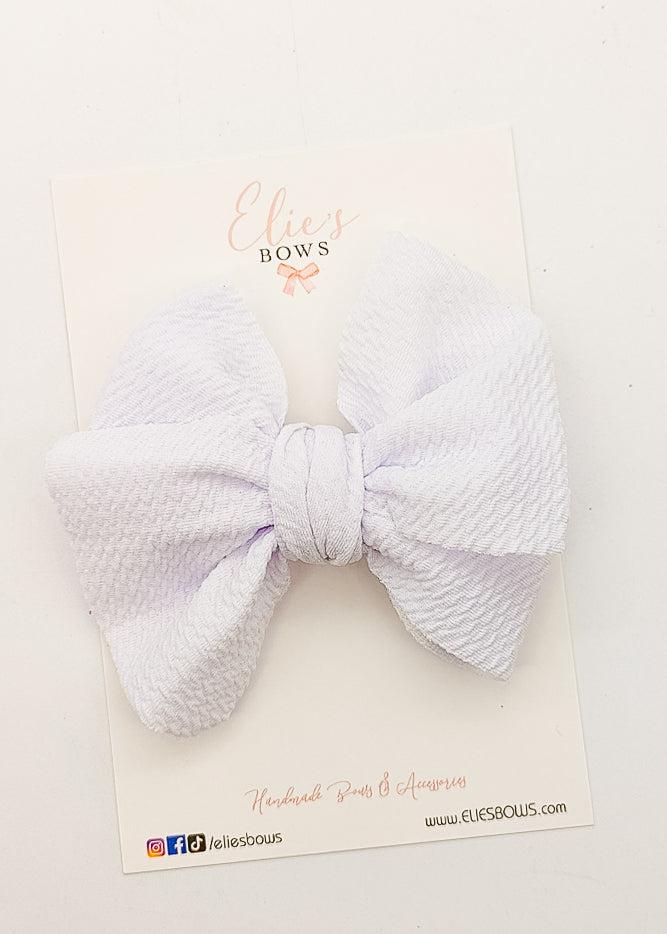 White Sia Bow - 4"-Bows-Elie’s Bows