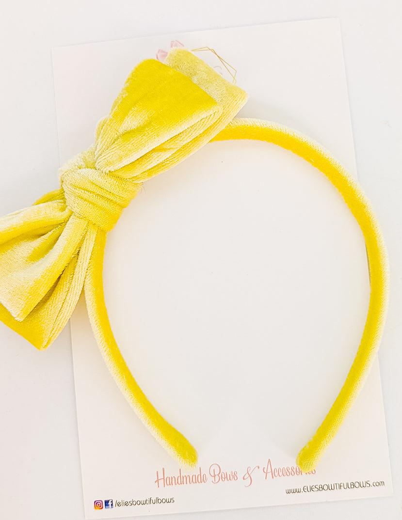 Yellow Velvet- Layla headband-Layla-Elie’s Bows