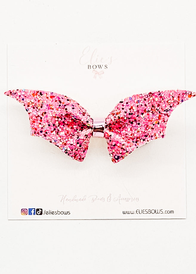 Glitter Bat Bow - 3.75"