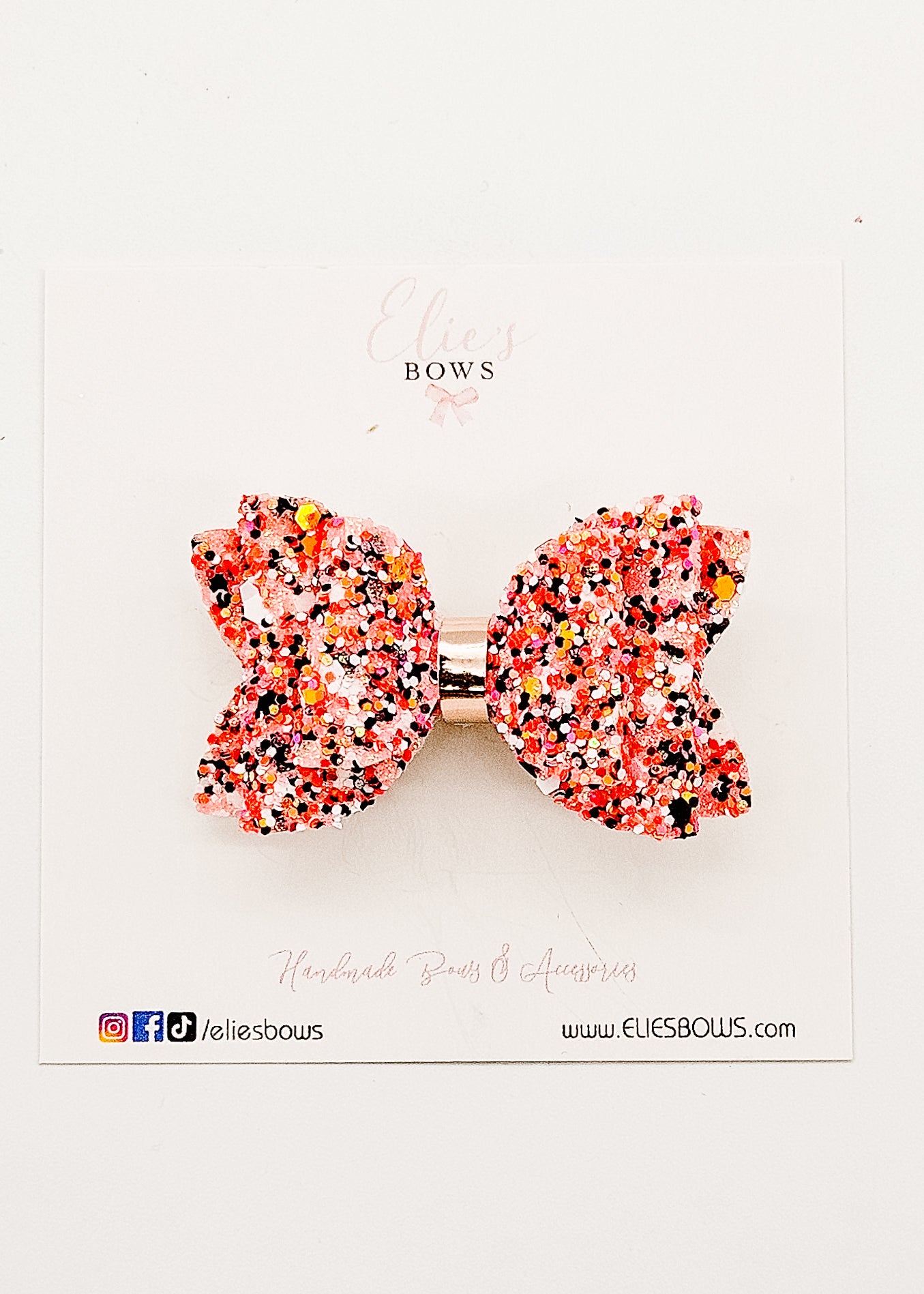 Ghost Glitter Bow - 2.5"